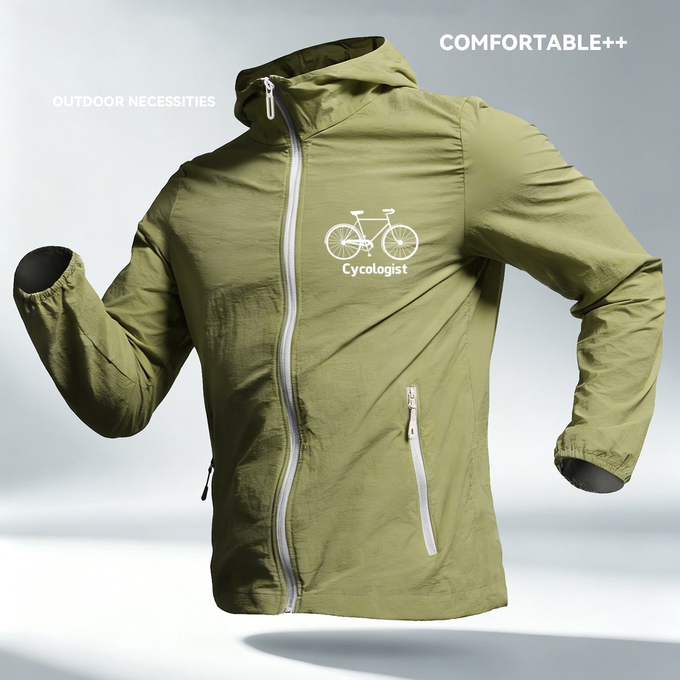 TEMU Cyclologist Road Print Men's Hooded Zip- Suit Jacket, , Skin-friendly Loose Fit Stylish All-match Casual Sport Outdoor Camping Hiking Climbing