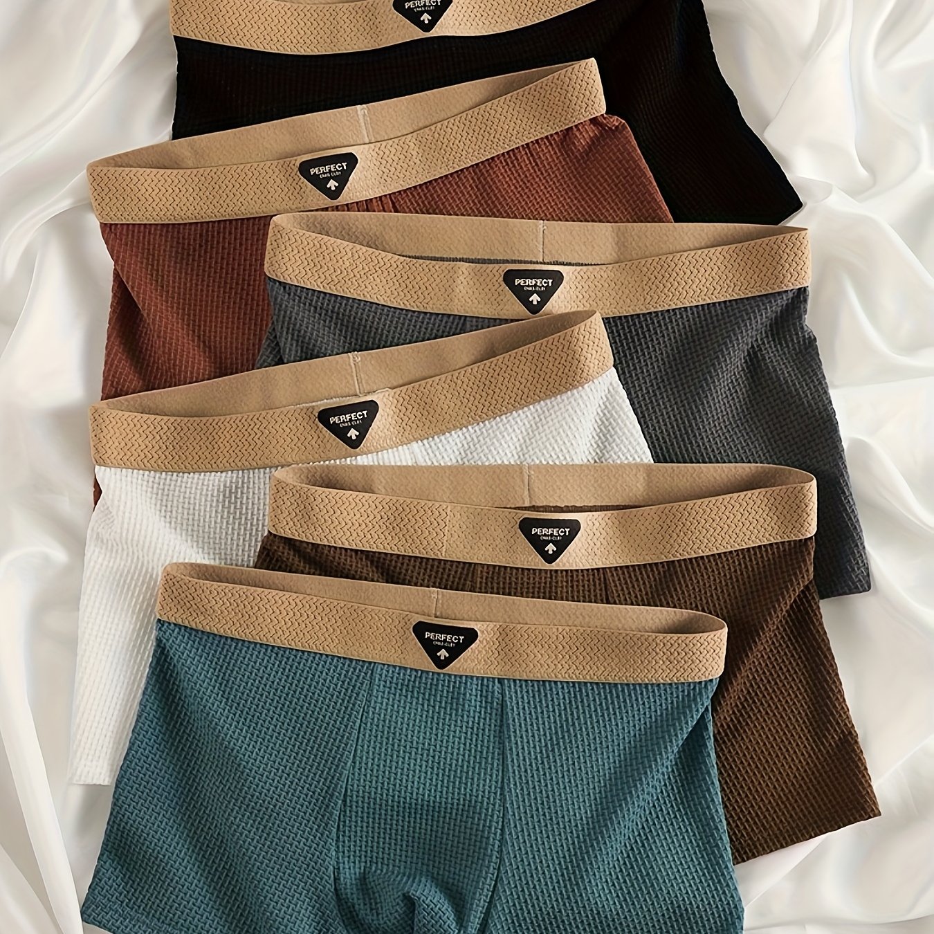 TEMU 6pcs Pack Men's Boxer Briefs Underwear - Solid Color, Breathable Polyester Boxers Suitable For Daily Wear & Casual Use - Soft Comfortable