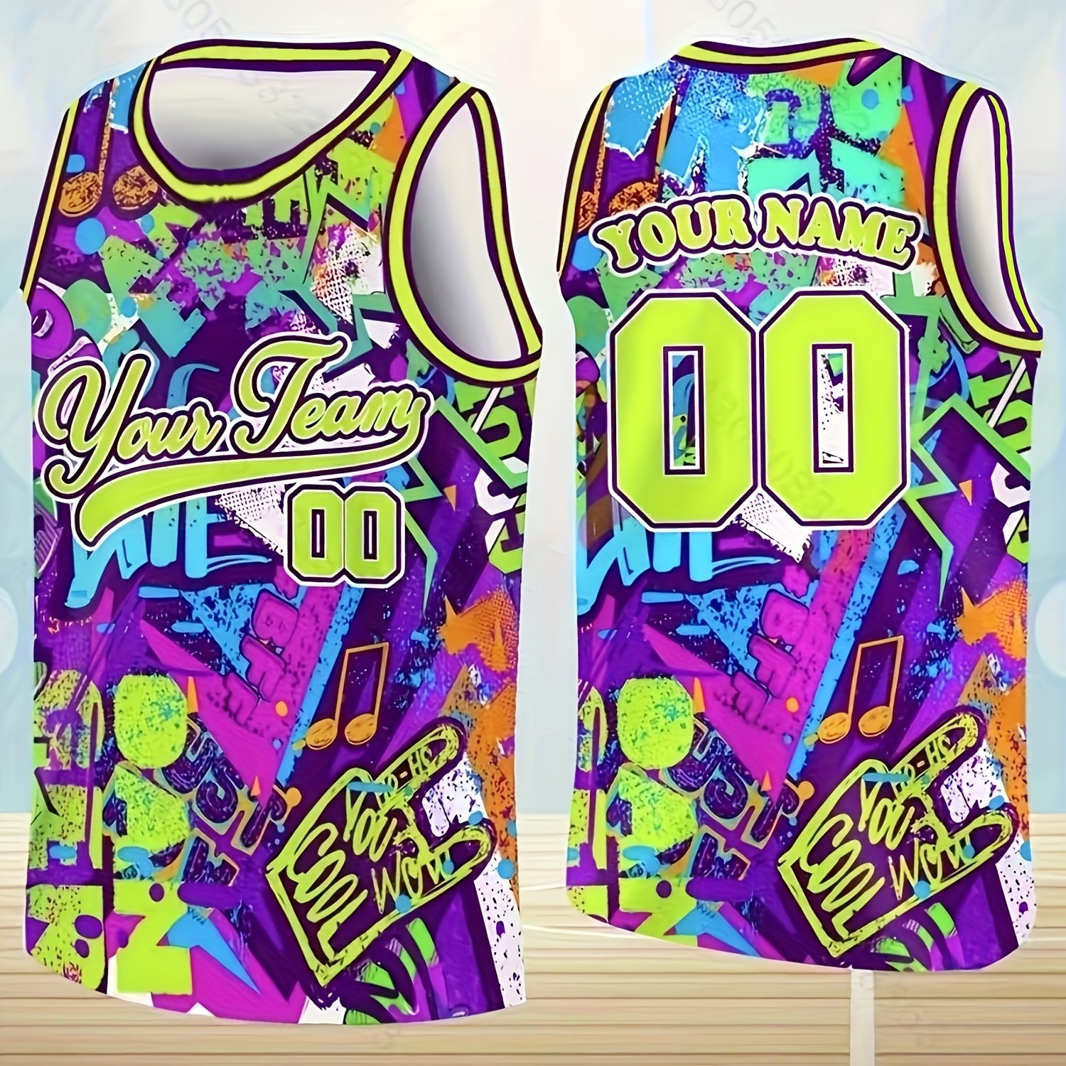 TEMU Custom Basketball Sleeveless Sports Vest - Personalized Team Name And Number - Quick-dry Moisture-wicking T-shirt For Basketball, Gym, Street
