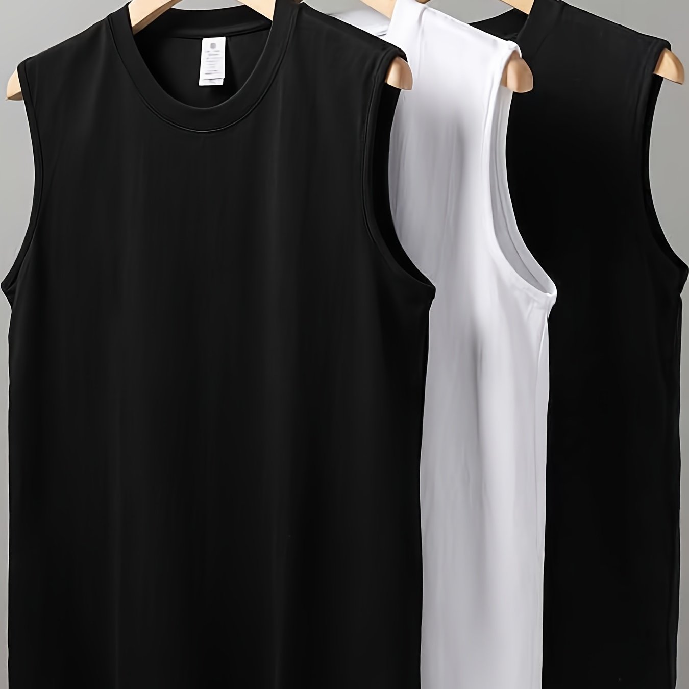 3pcs 100% Cotton Sleeveless Tank Tops For Men, Casual Loose Shirts For Daily Wear, Summer Outdoor Activities And Leisure Sports, Gift For Men