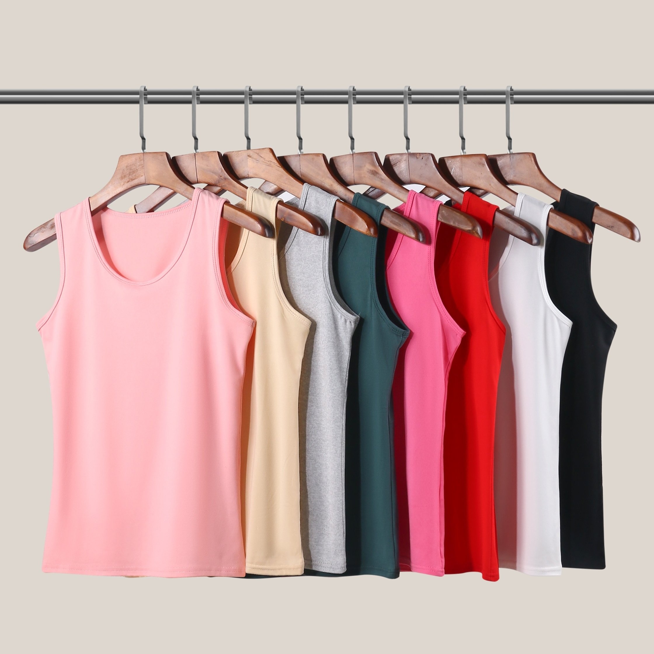 E-shop 8er-Pack Basic Damenmode Tanktops | Herbst Winter Vielseitige Minimalistische Layering Ärmellose Tops | Damen Dessous und Loungewear Tops