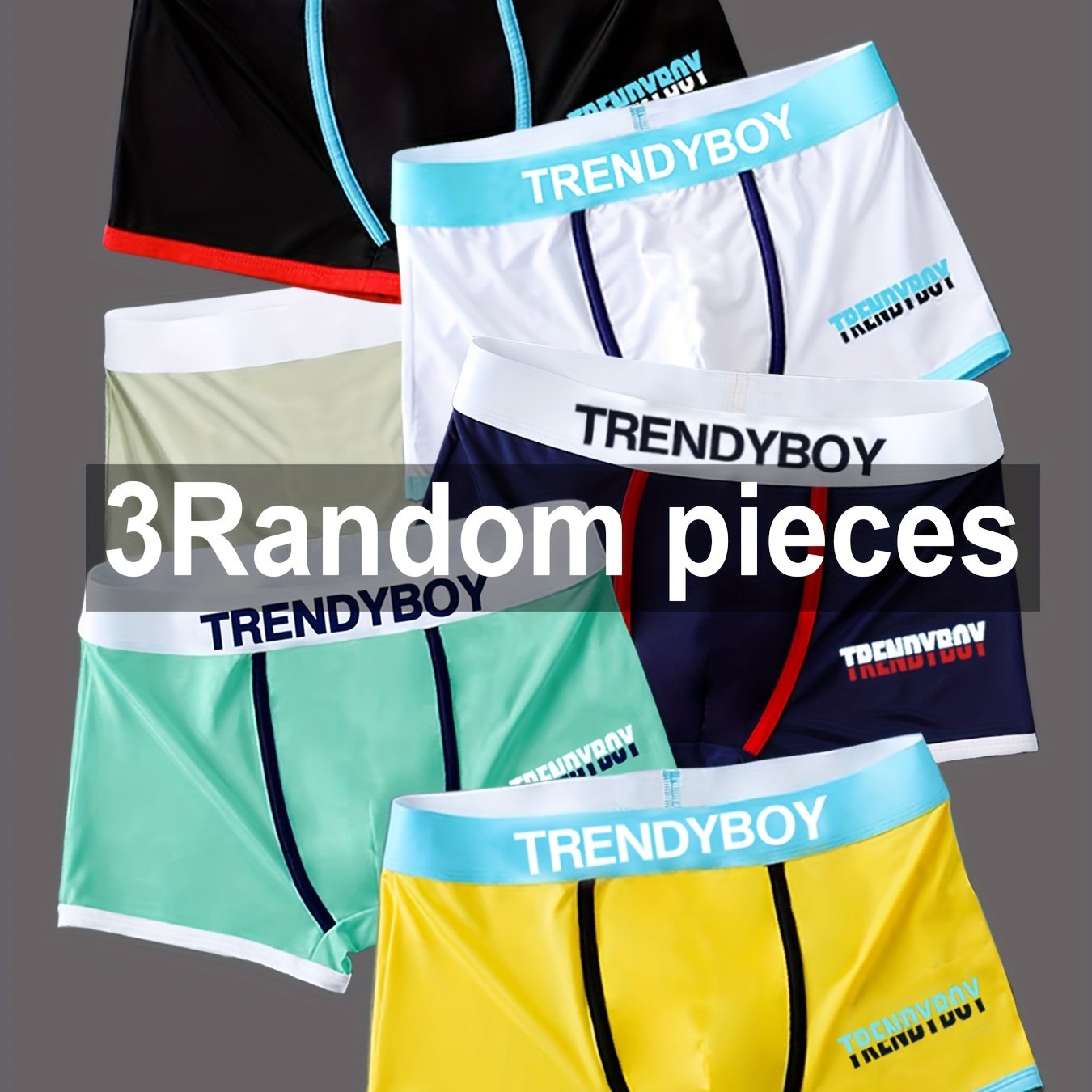 TEMU Random 3pcs Breathable Soft Men&;s Boxer Shorts, Athletic Fashion Style, Men&;s Style Shorts, Elastic Comfortable, Men&;s Underwear, Very