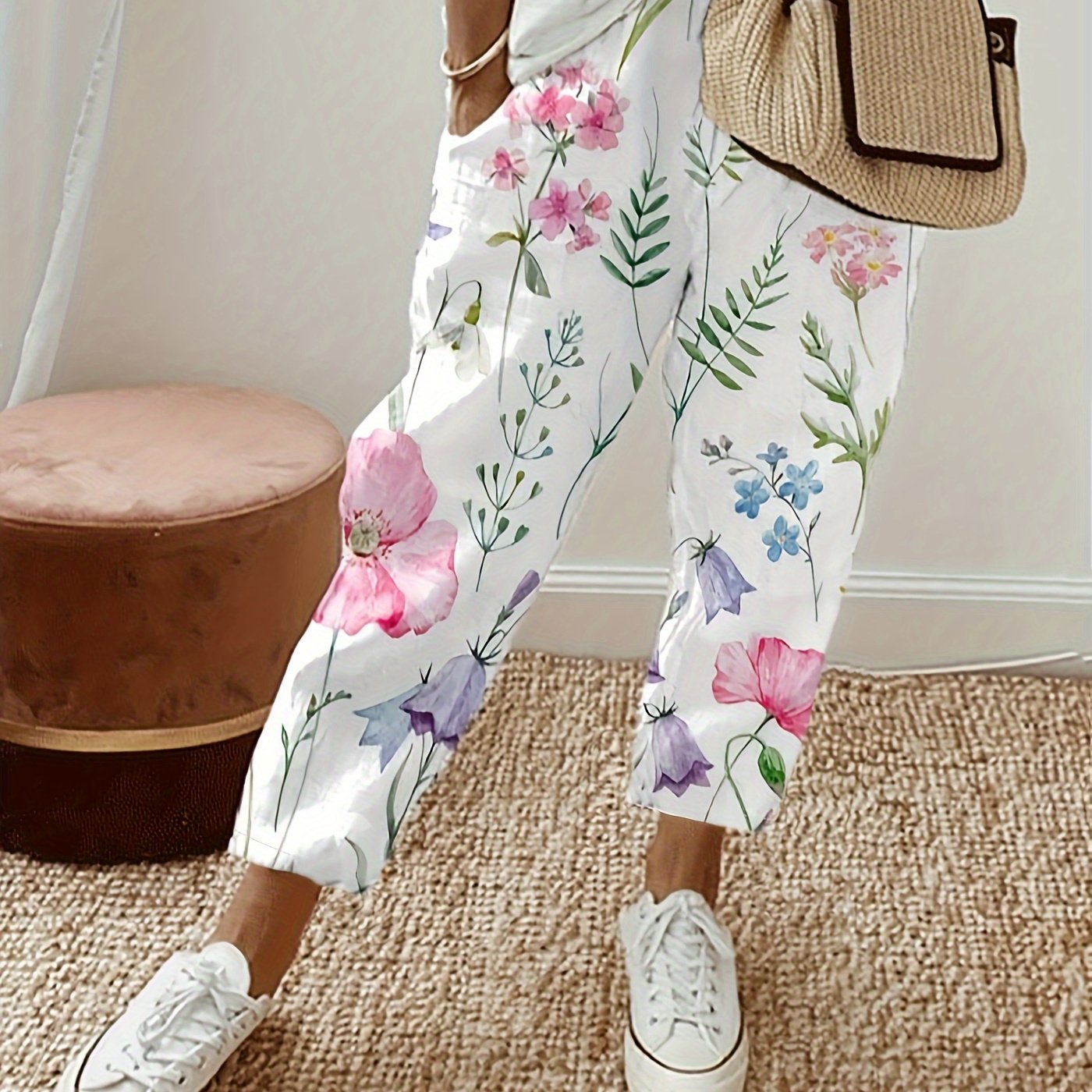 Plus Size - Plus Size - Women's Casual Random Print Pants
