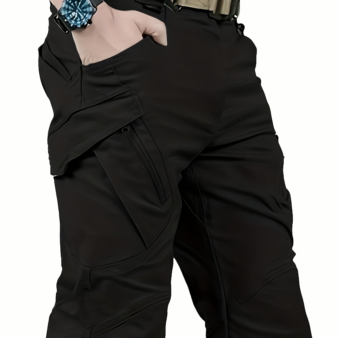 TEMU Men's Tactical Cargo Pants, Multi-pocket, Wear-resistant And Scratch-proof, Suitable For Outdoor Construction Workers, Hiking, Spring/autumn