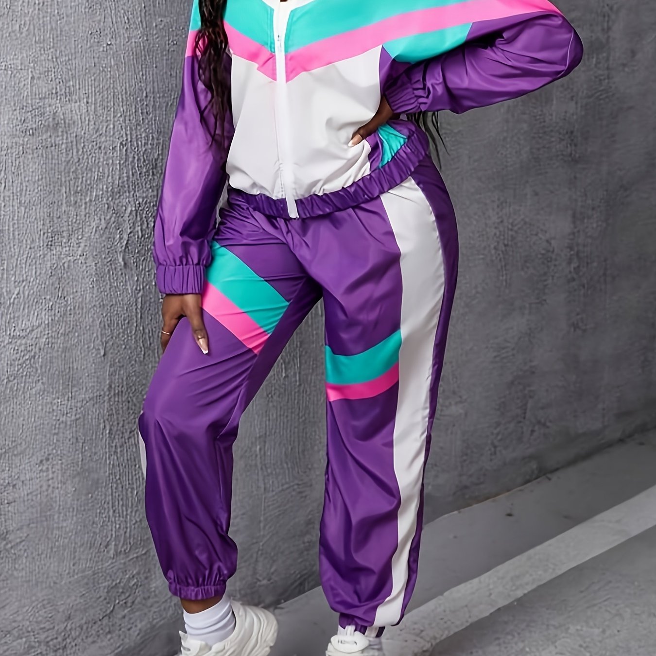 Women's Placement Floral Casual Outdoor Long Sleeve Jacket And Placement Floral Ankle Pants