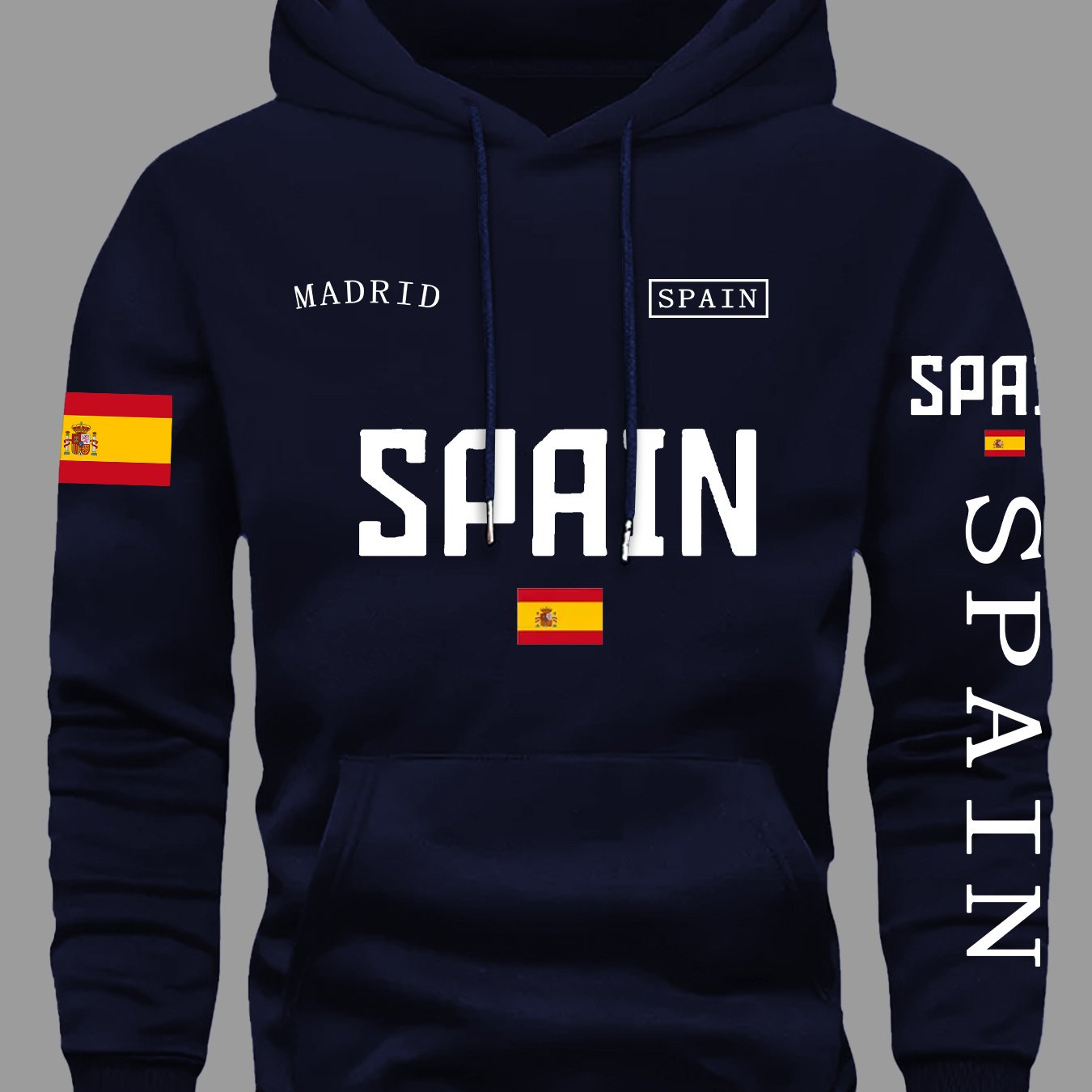 TEMU Nueva Sudadera con de Multicolor y Multiimagen para Hombres, Ajuste Holgado, Chaqueta Casual con Capucha para