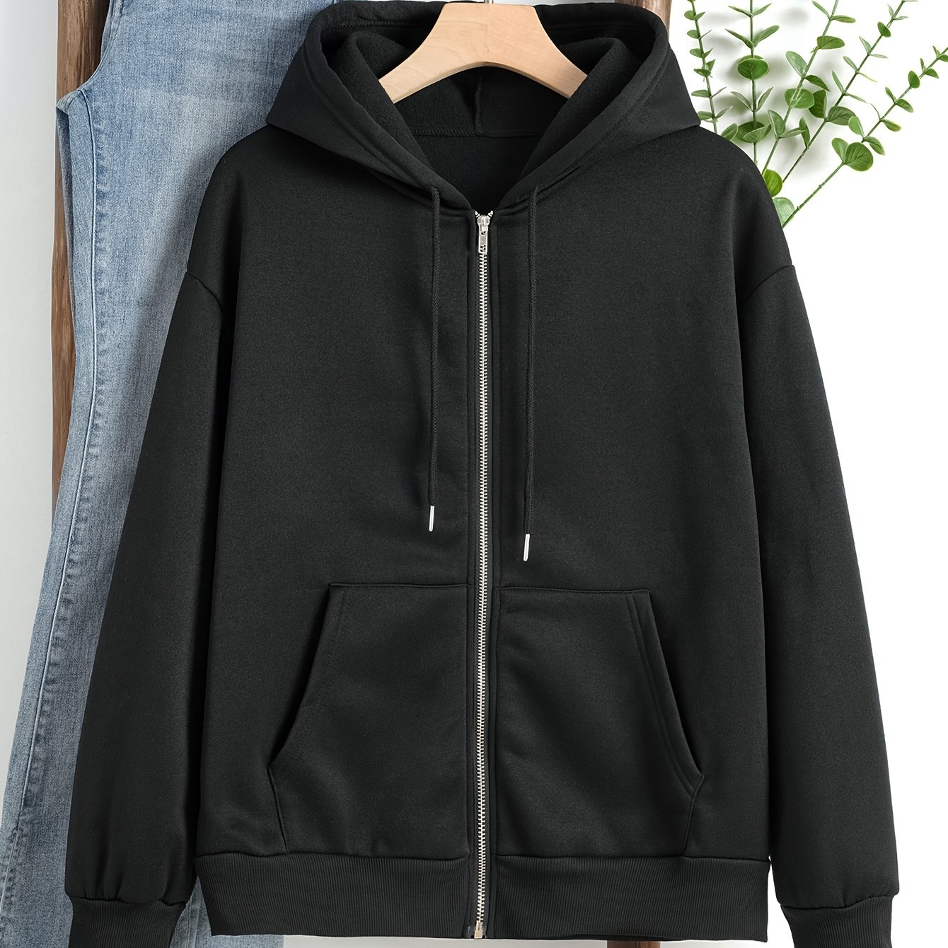 TEMU Solid -up Hoodie
