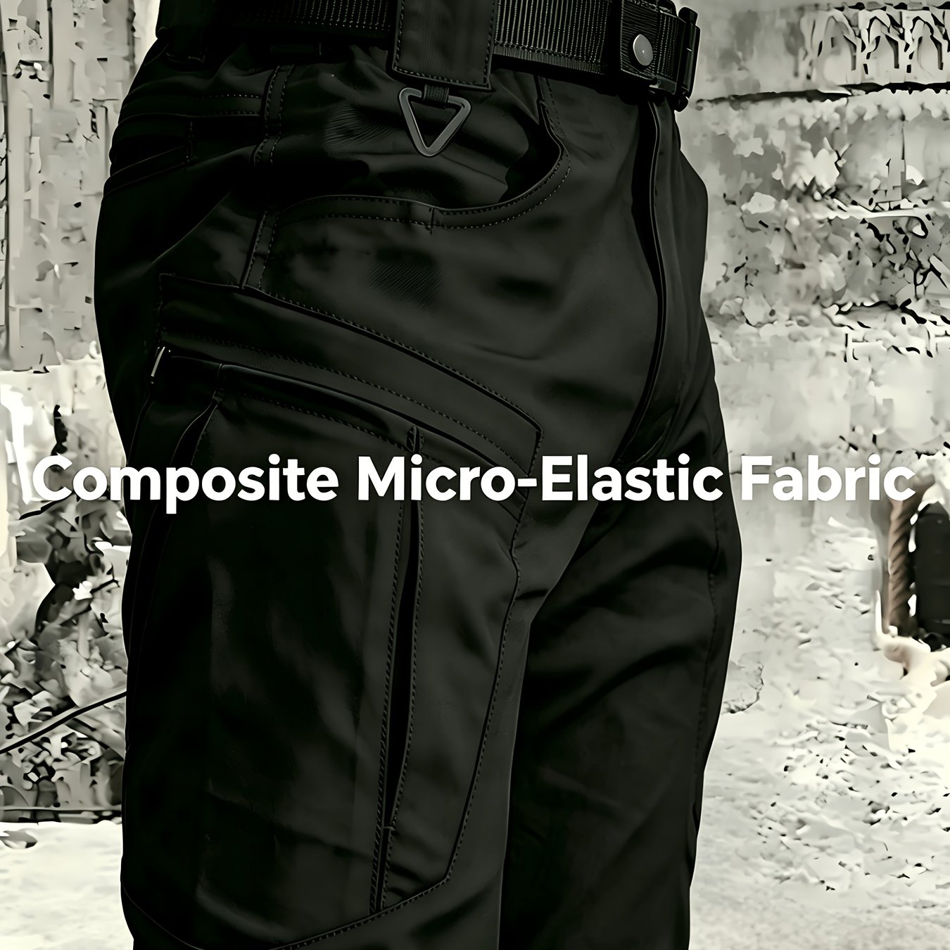 TEMU Thrimbor Men's Tactical Cargo Pants With Multi-pocket & Semi-elastic Waistband - Lightweight Breathable Composite Micro-stretch Fabric Suitable