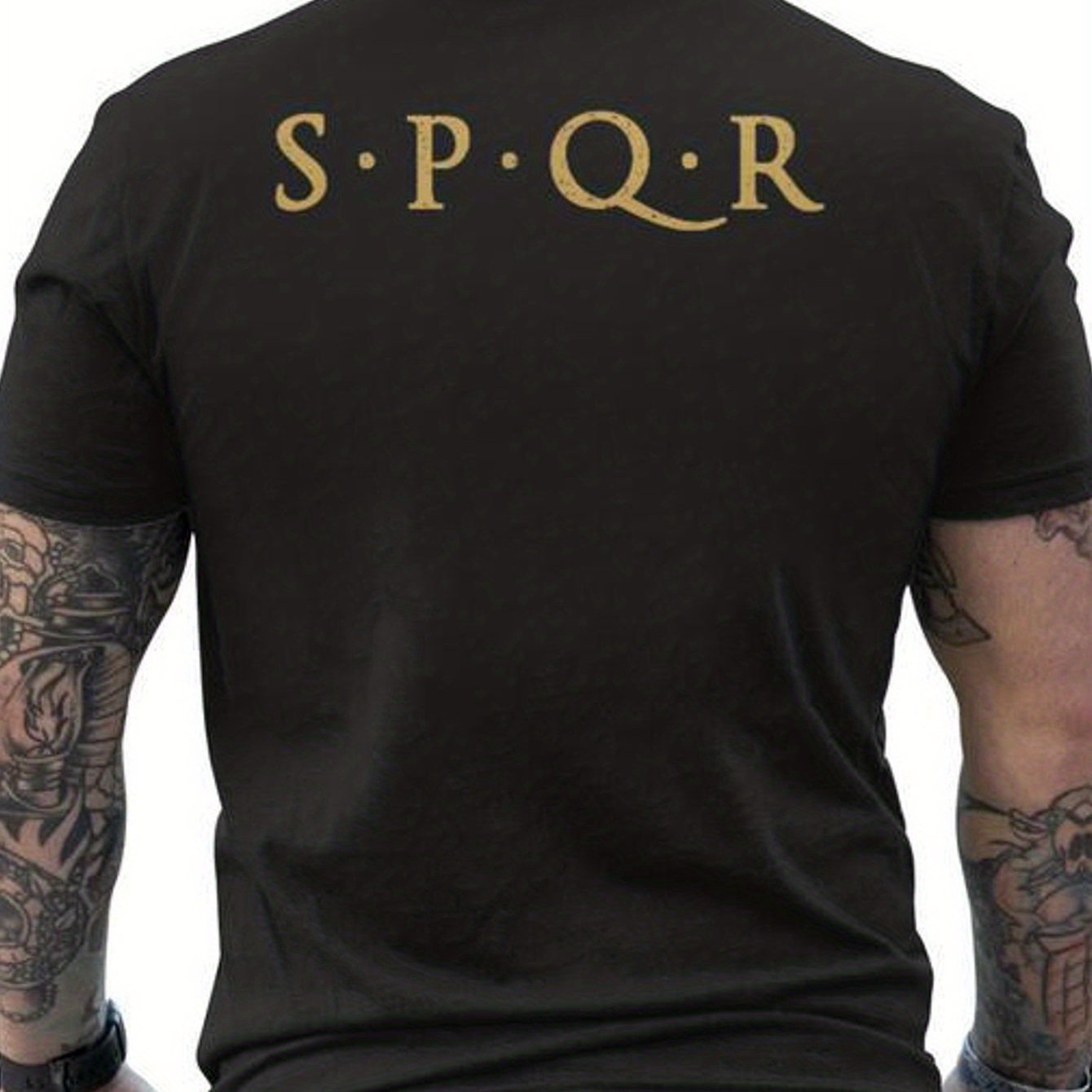 Image of Que T-shirt Printed On The Back - Men's Back Printed T-shirt - Cotton - Round Neck - Comfortable & Breathable Fabric - Short Sleeves - Men's Back Printed T-shirt - Cotton - Round Neck - Comfortable &