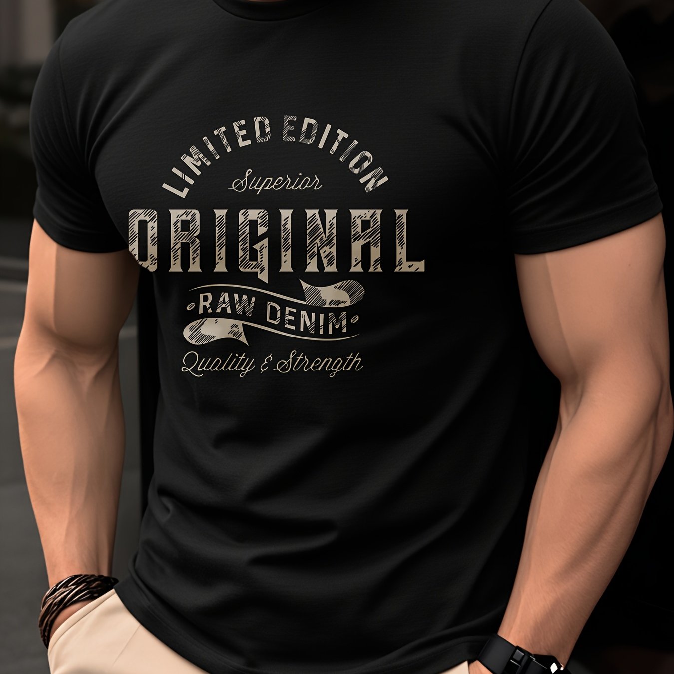 TEMU T-shirt 100% Homme Été Manches Courtes Léger Haut Tendance Coupe Slim pour Tenue Décontractée Quotidienne Respirant Imprimé Lettres Vintage pour
