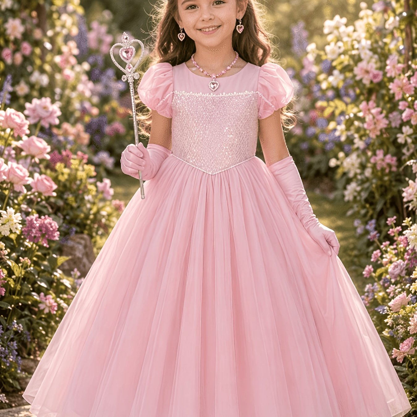 Image of Girl's Fluffy Tulle Skirt For Weddings, Pageants, Parties, And Formal Balls