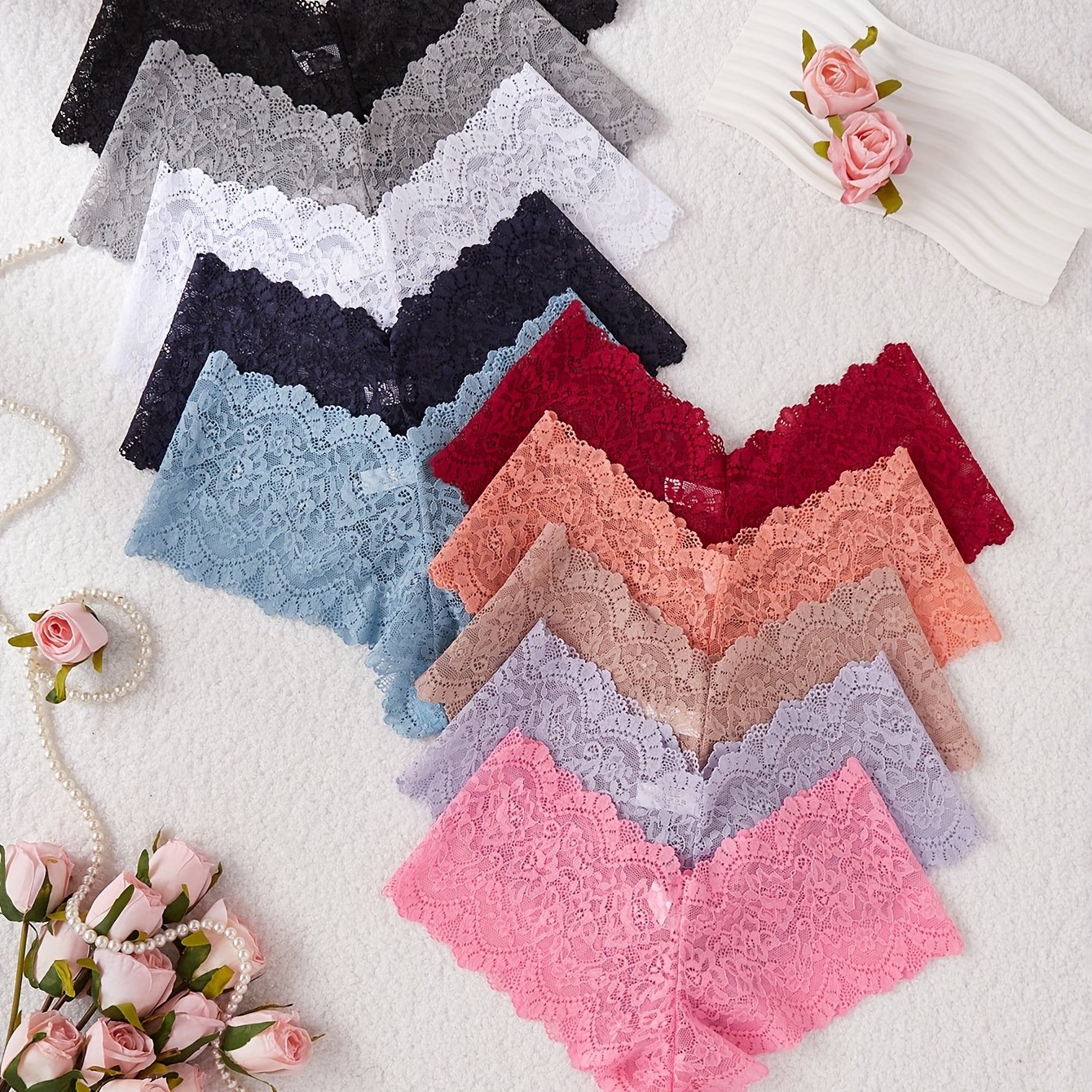 Women's Lace Sexy Boxer Shorts (10-pack)