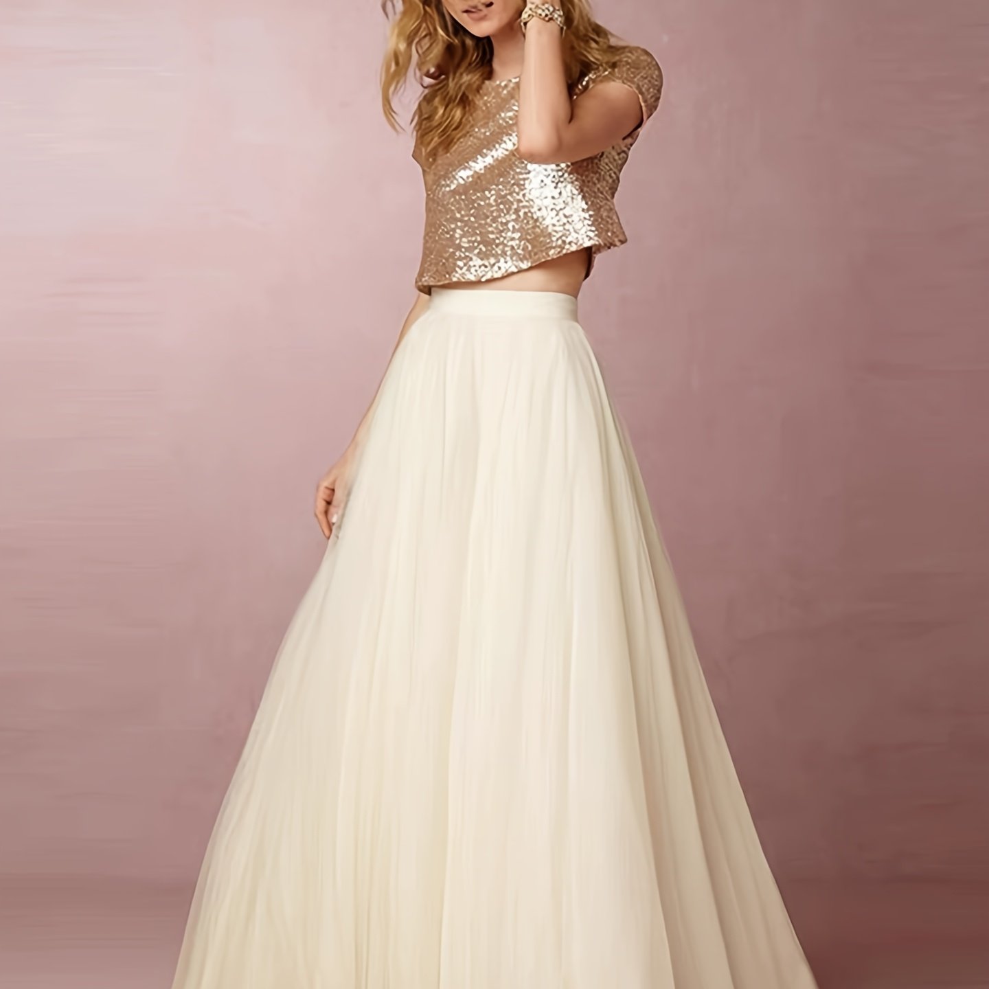 TEMU Robe longue évasée taille haute en pour femmes, jupe courte, robe bouffante, mariage, spectacle, vacances, décontractée