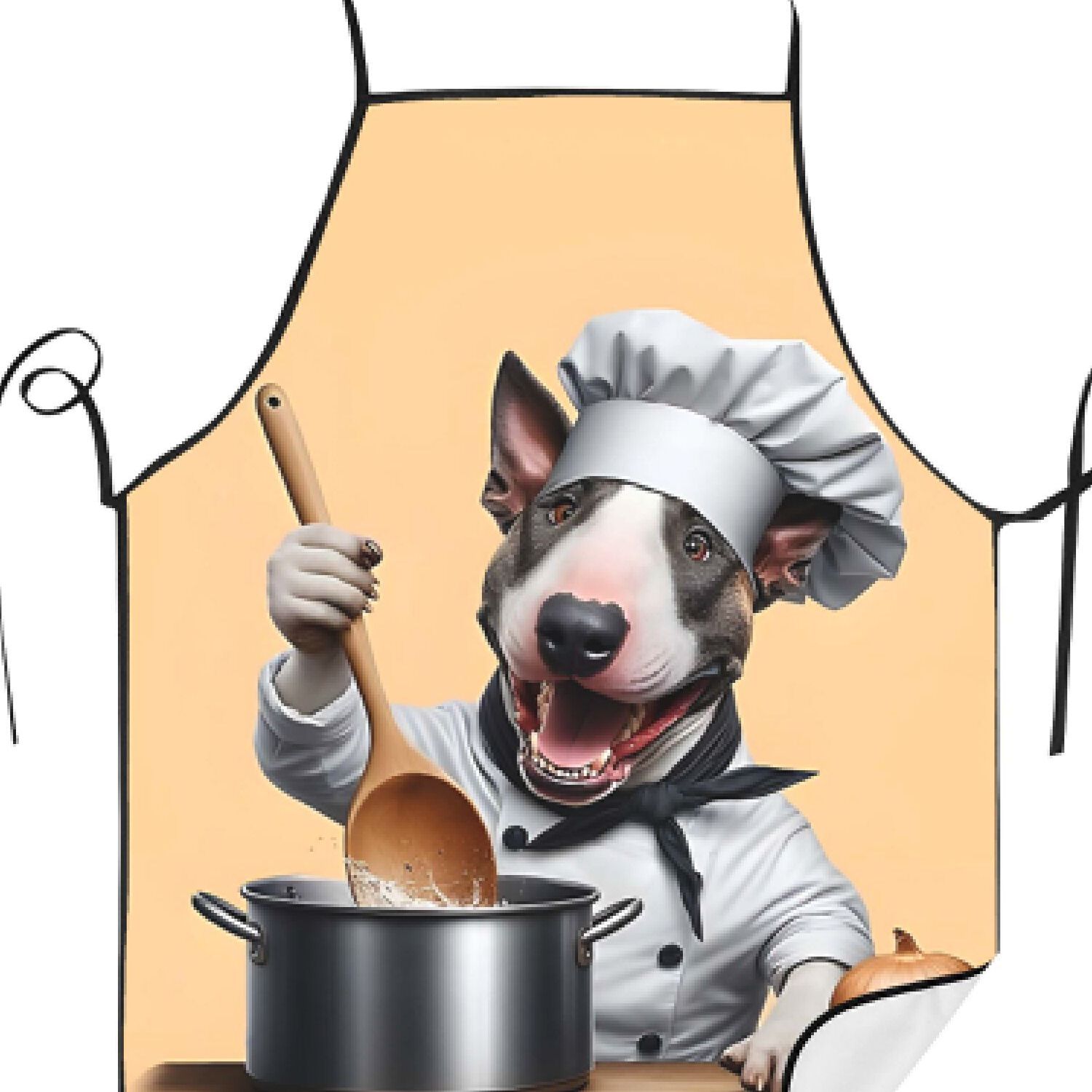 TEMU Cooking Animals Bull Terrier Cook Adjustable Cooking Apron Unisex Household