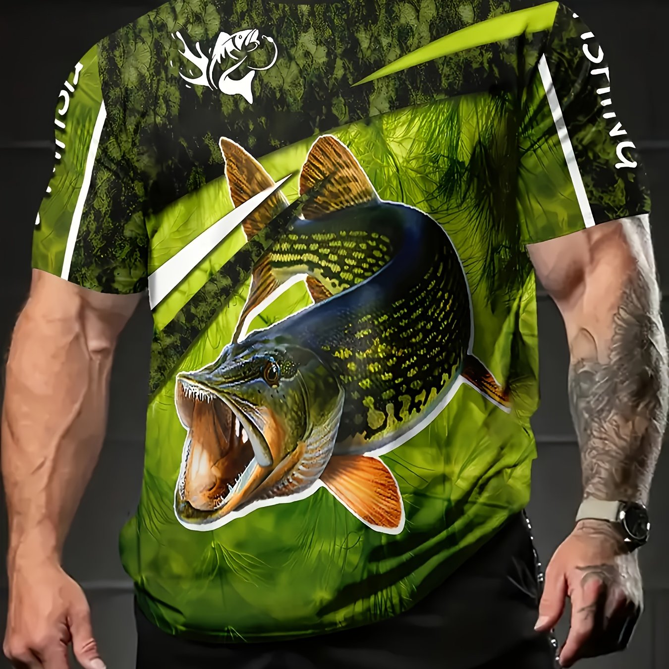 TEMU Plus Size Men's Fisherman Short Sleeve T-shirt, Casual Short Sleeve Round Neck Tee, Fashion Breathable Quick-, Loose Plus Size Men's Outdoor