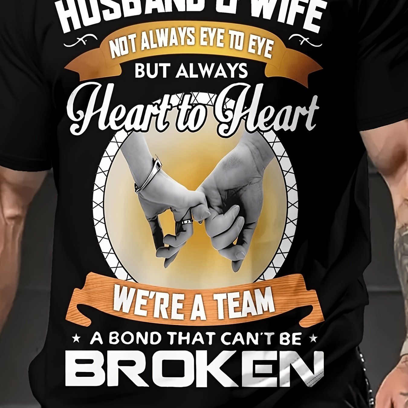 TEMU Husband And Wife Not But A That Be Broken T Shirt, Funny Shirts, Men's Graphic T-shirts, 220g, Soft And Comfortable Short Sleeves