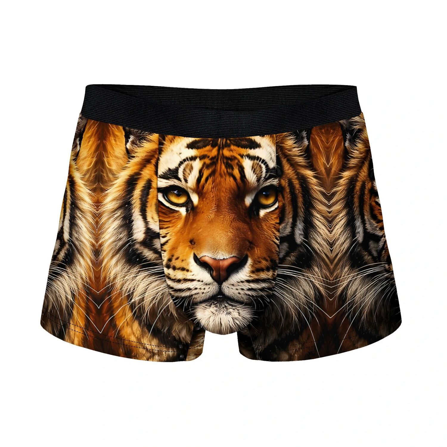TEMU 2d Printed Design Tiger Gaze Men's Graffiti Boxer Shorts, Comfortable Underwear With Print Design, Soft Fabric, Suitable For Novelty Lover Gift