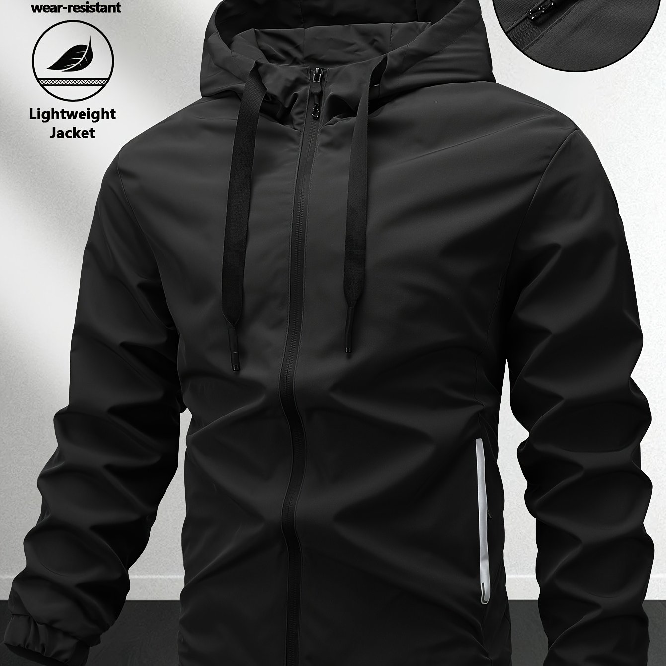 Image of Men's Jacket Features A Hooded Design With A Zipper For Easy , A Simple Yet Layered Look. Overall Fit Is Suitable For Occasions Such As Daily And Casual Gatherings. Jk1819