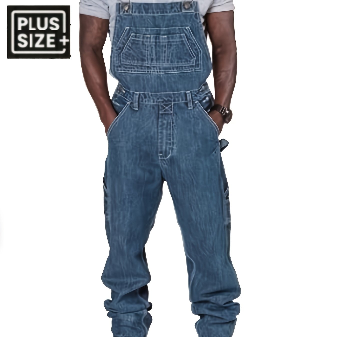 TEMU [hme] Retro Plus-size Men's Casual Overalls For Autumn And Winter, Three-dimensional Straight-leg Pants, Multi- Cargo Pants, Must-have Men's