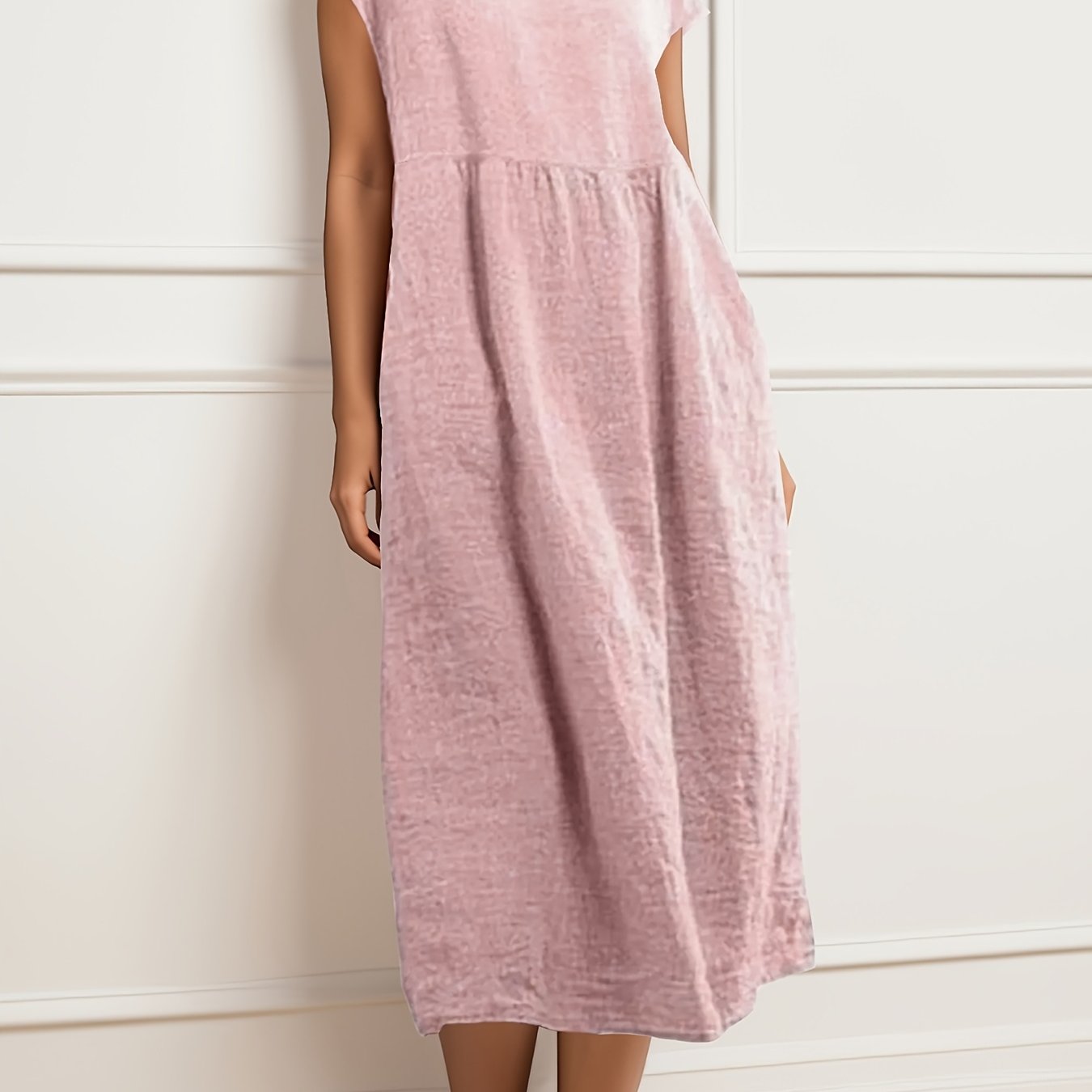 Elegant Solid Color Sleeveless Dress