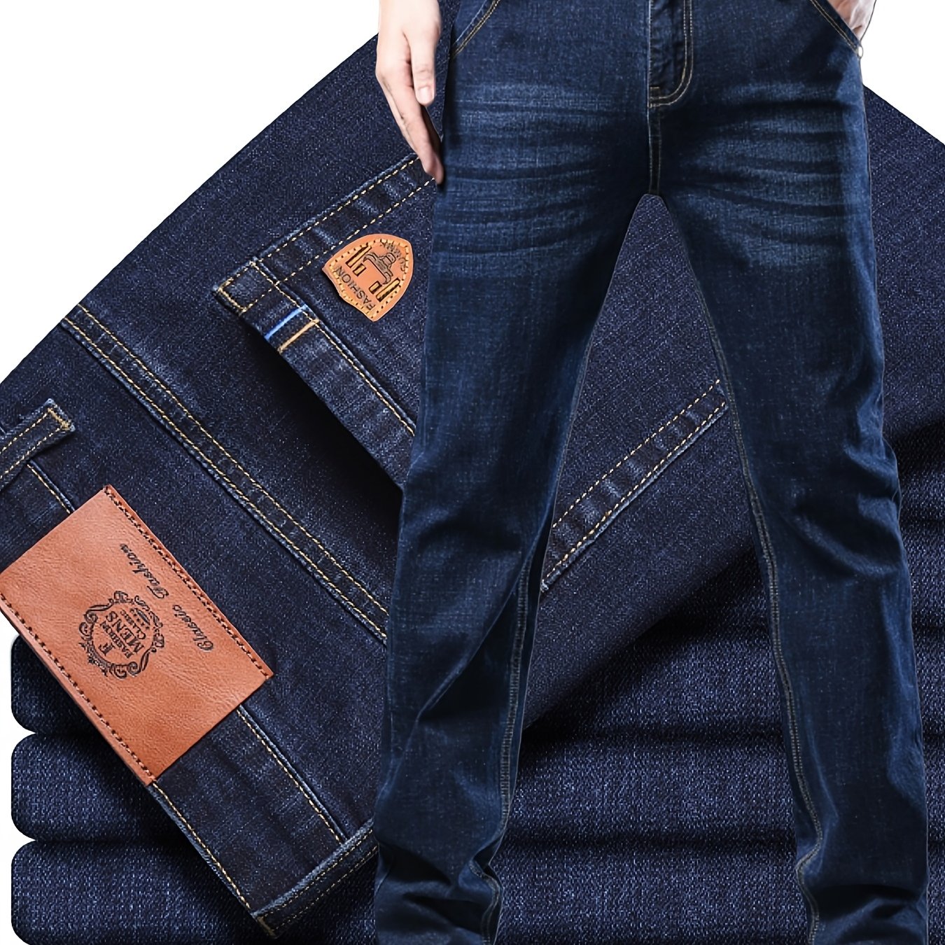 Men's Plus-size Thick And High Elastic Comfortable Jeans For Work, Leisure, And Travel, Plus Size
