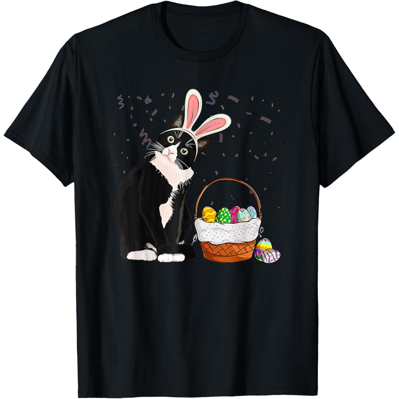 TEMU Cat Bunny Ears Eggs Shirt Men Women Easter Rabbit T-shirt, Suitable For All Men And Women Outdoor Short-sleeved T-shirts In All , 100% Cotton, S-xxxl