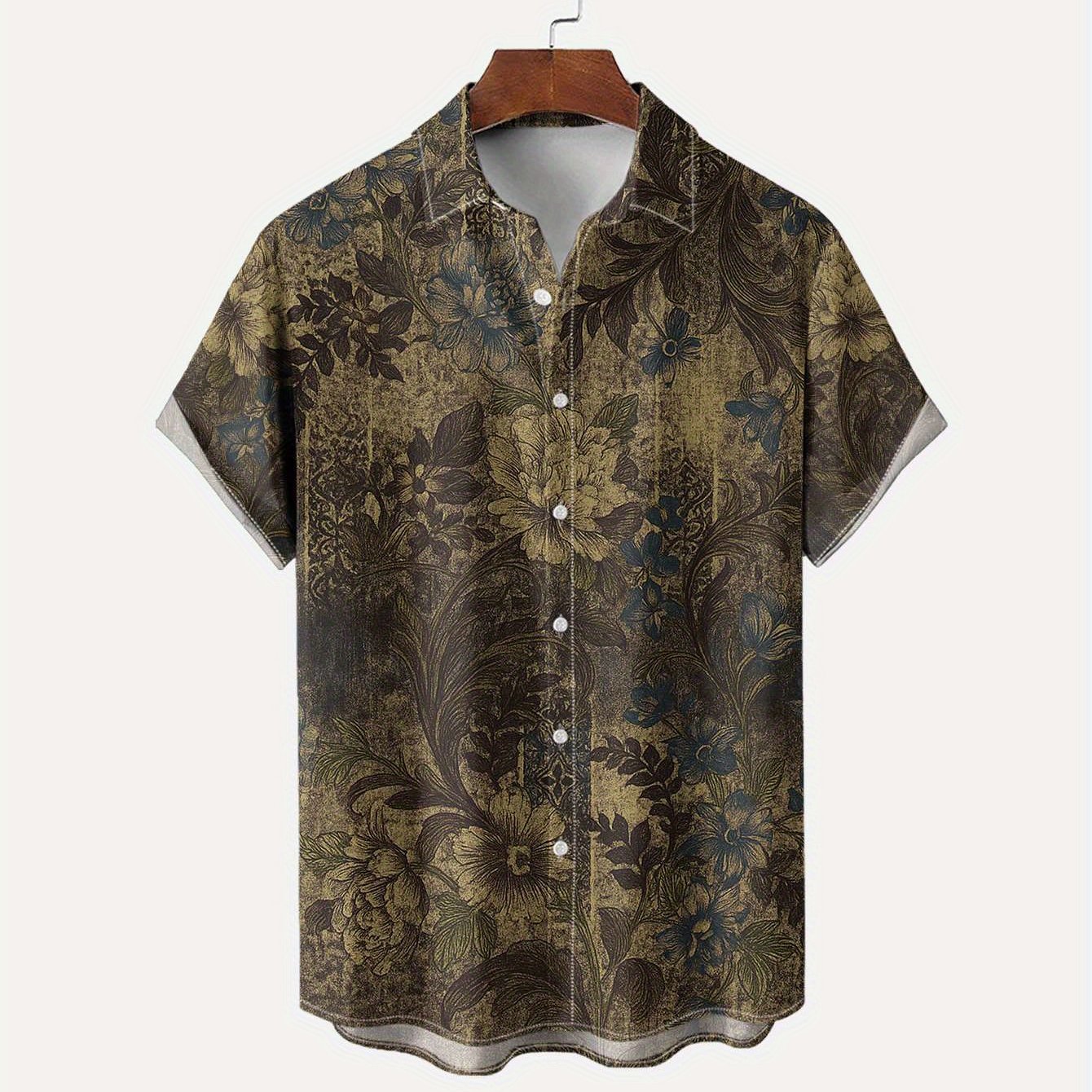 TEMU Hawaiian-style Casual Men's Shirt, Cool And Breathable, Fashionable And Casual For Summer, Suitable For Travel And Vacation, Made Of Lightweight
