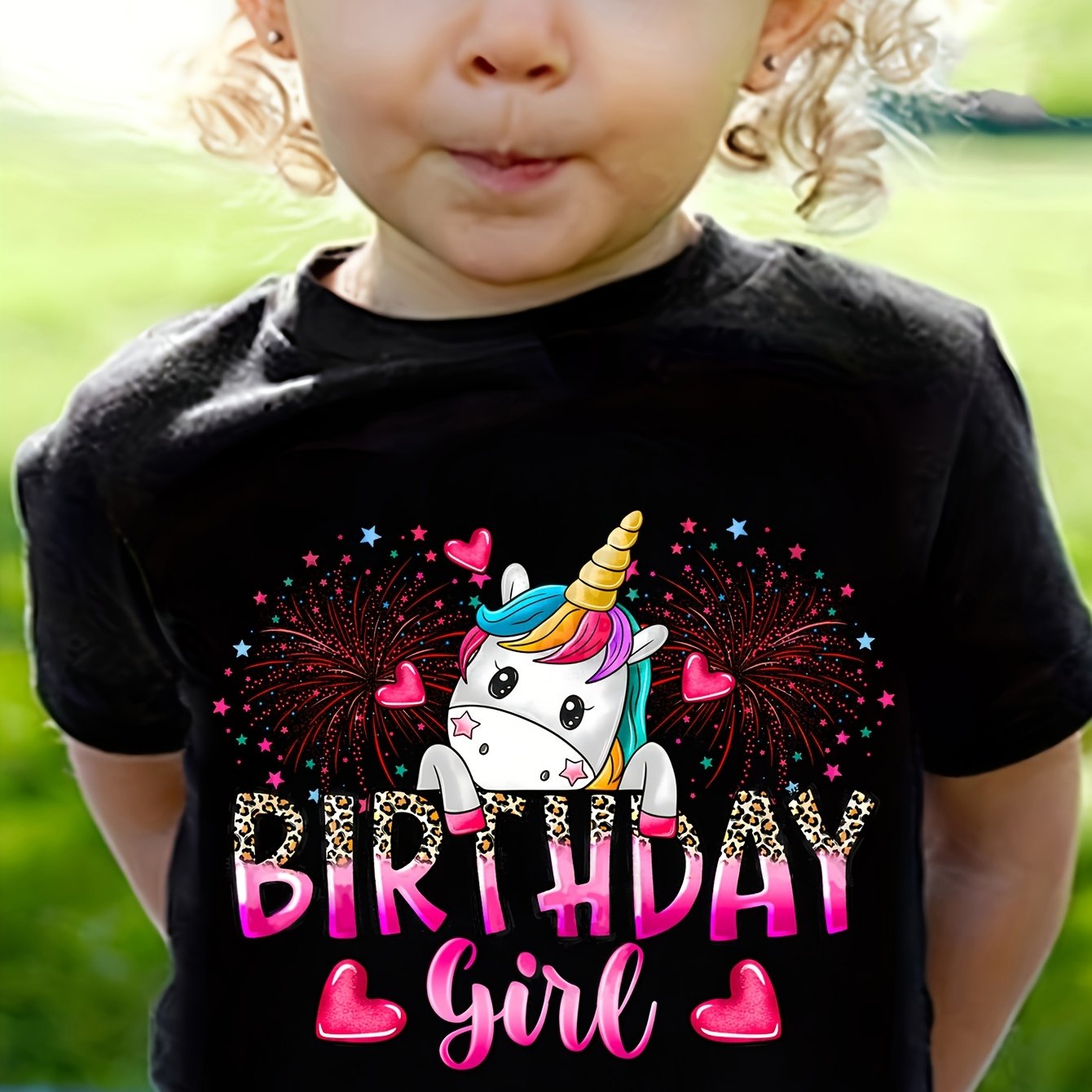 Image of Adorable T-shirt For Birthday Girls Featuring Unicorn Love - Gift For Kids