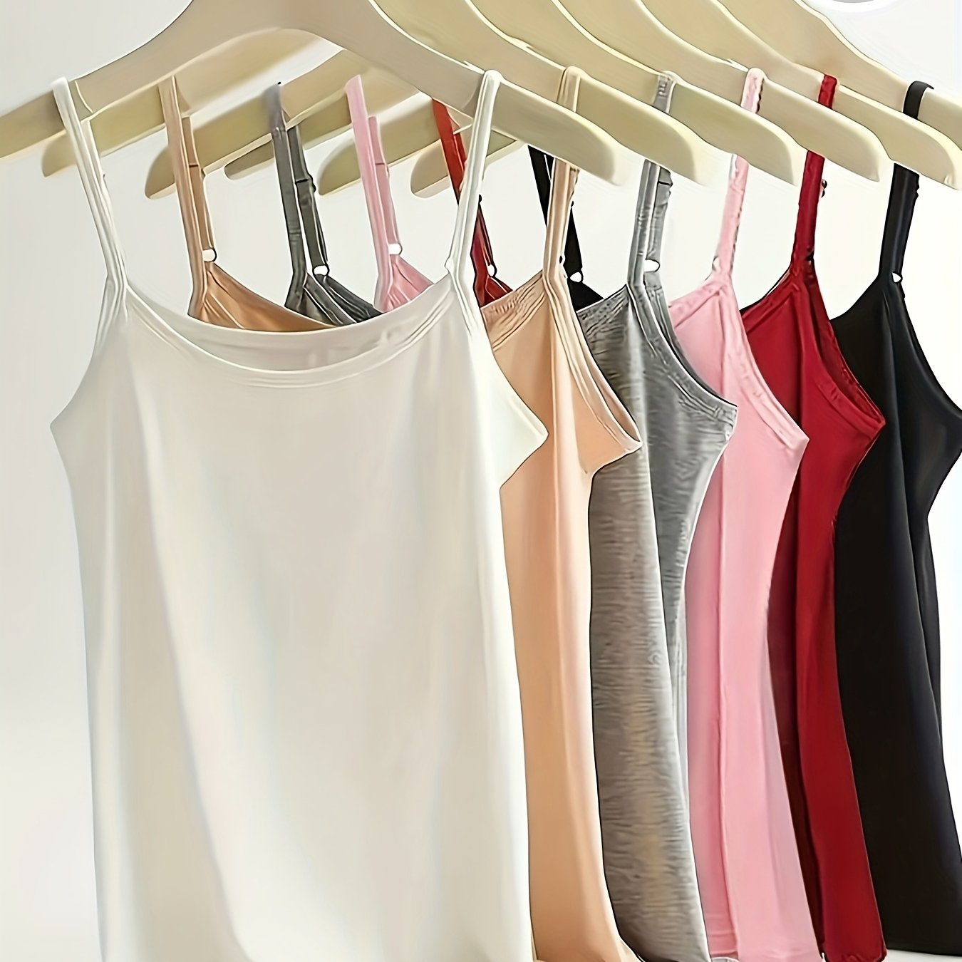 TEMU 6-pack Women's Camisole, Casual Breathable Camisole, Colors, Comfortable Basic Version