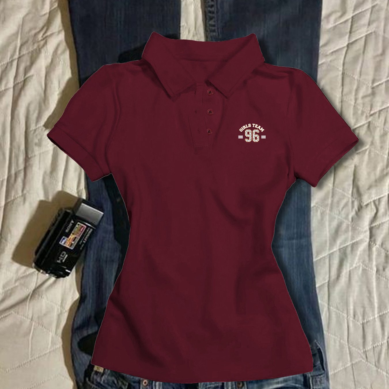 TEMU Women's Y2k Style V-neck Cropped Shirt - Short Sleeve, Slim Fit, Navy Blue, Casual Design, Women's T-shirt