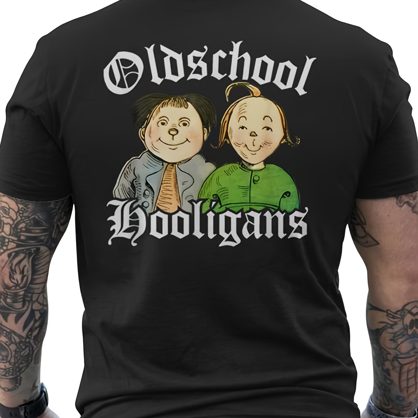 Men's Old School Back Print T-shirt - Pure Cotton Short Sleeve Round Neck Casual Shirt With Vintage Hem & Back Graphic Suitable For Summer Casual Attire, Gym, - Breathable Machine Washable Tee