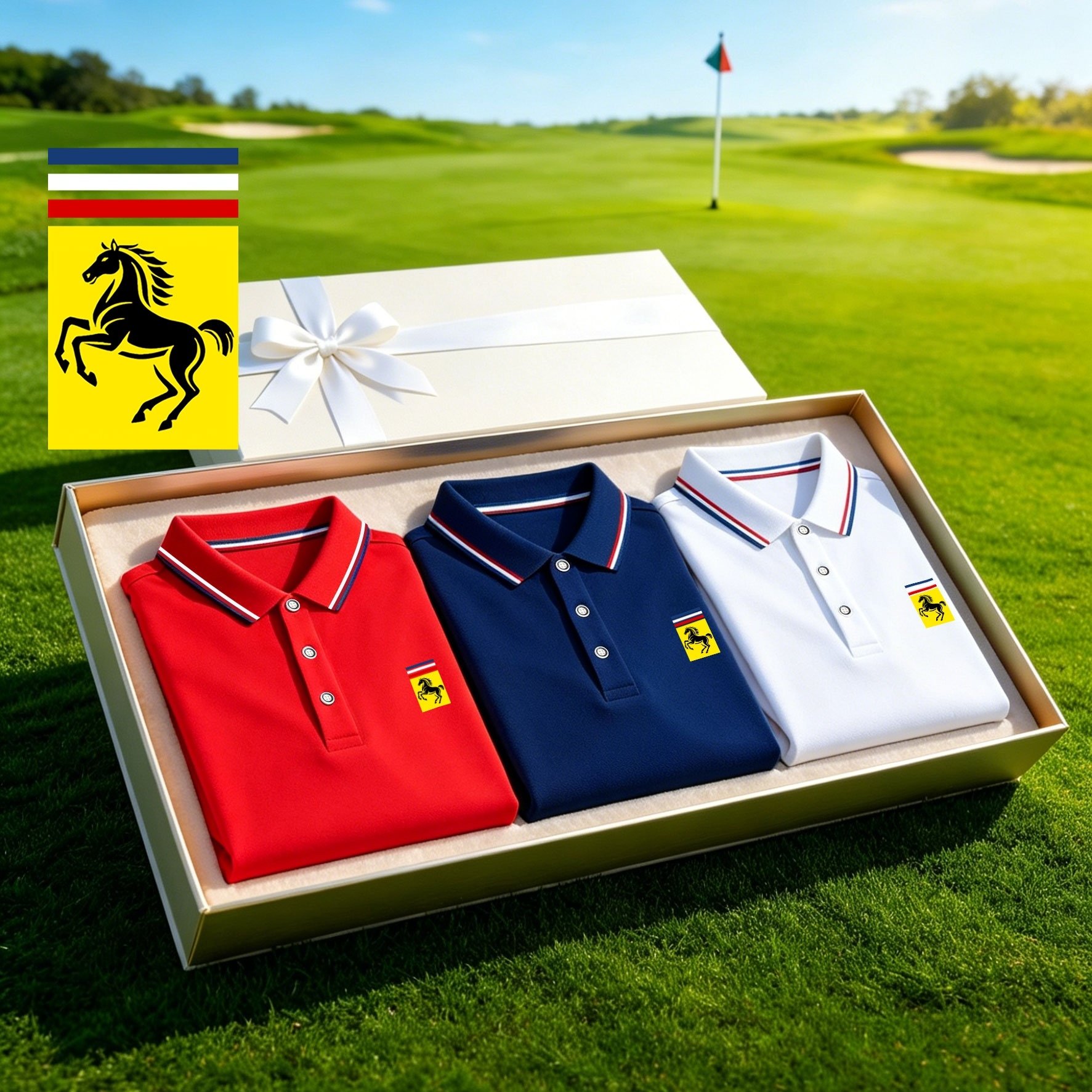 TEMU 3-piece Set, Horse Print Men's Casual Sweatshirt, Lapel T-shirt, Shirt, Halloween, Christmas, Father's Day Gift, Men's Gift, Without Gift Box,