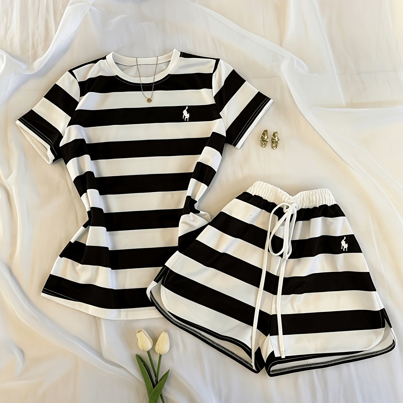 TEMU Y2k Striped Set