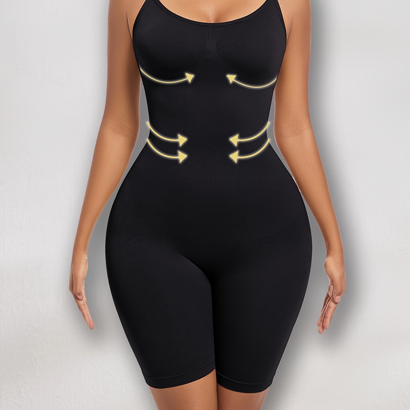 Image of 1pc Women' Shaping Bodysuit With Spaghetti Straps, Tummy Control, Breast Enhancement, And Lifting