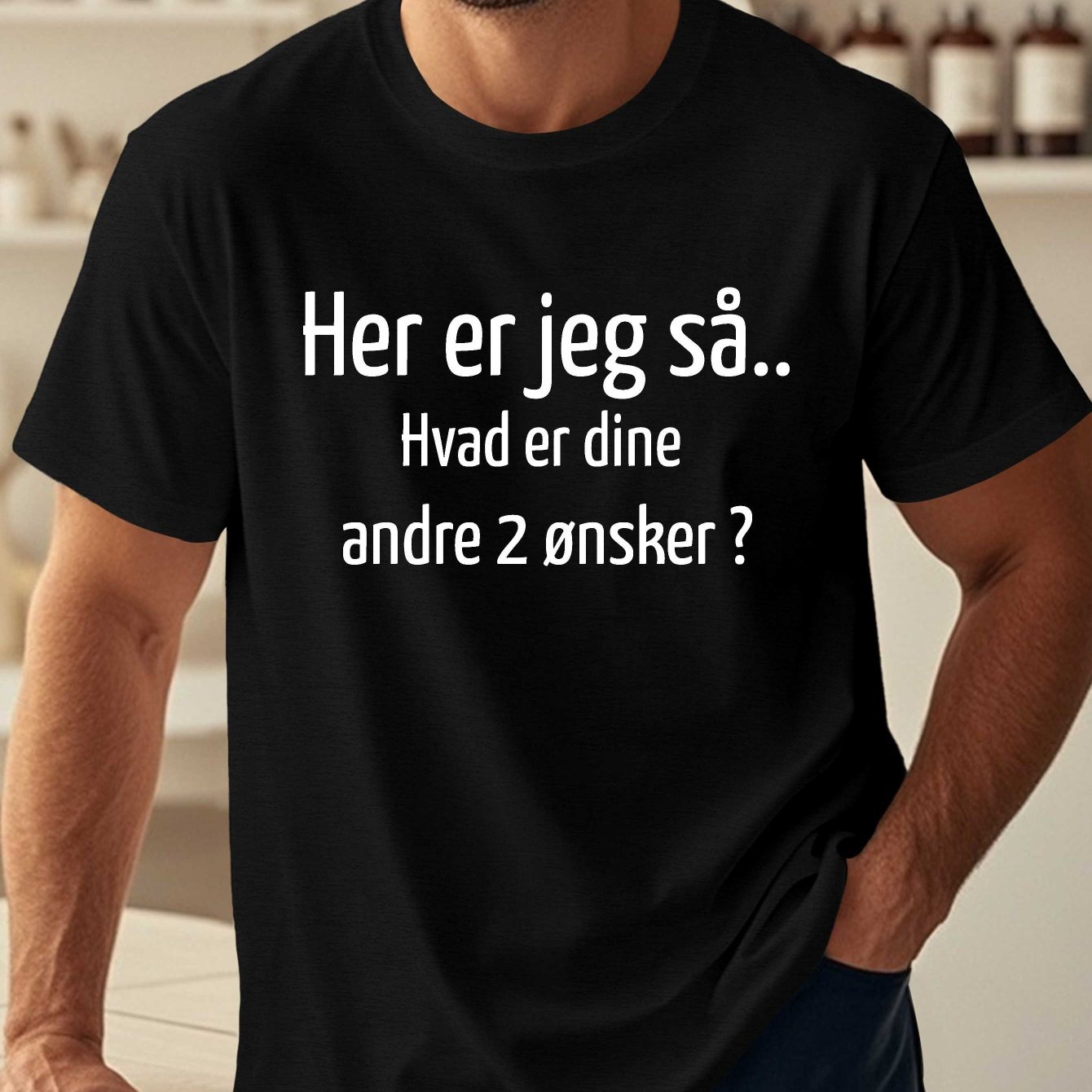 TEMU Men's Plus Size Funny Danish Phrases T-shirt - Humorous Danish Sayings Graphic Tee, Big & Tall Short Sleeve Round Neck Casual Summer Tops