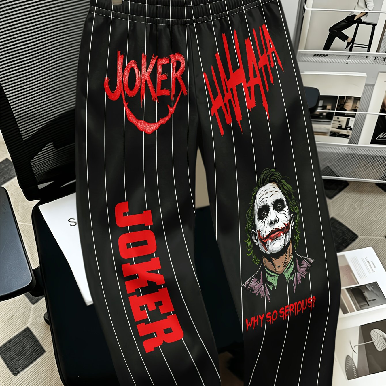 TEMU Joker-themed Digital-print Men's And Women's Trousers, Pajama Pants, College-style Home Pants, Fashionable Pants Item, Casual Sport Pants For