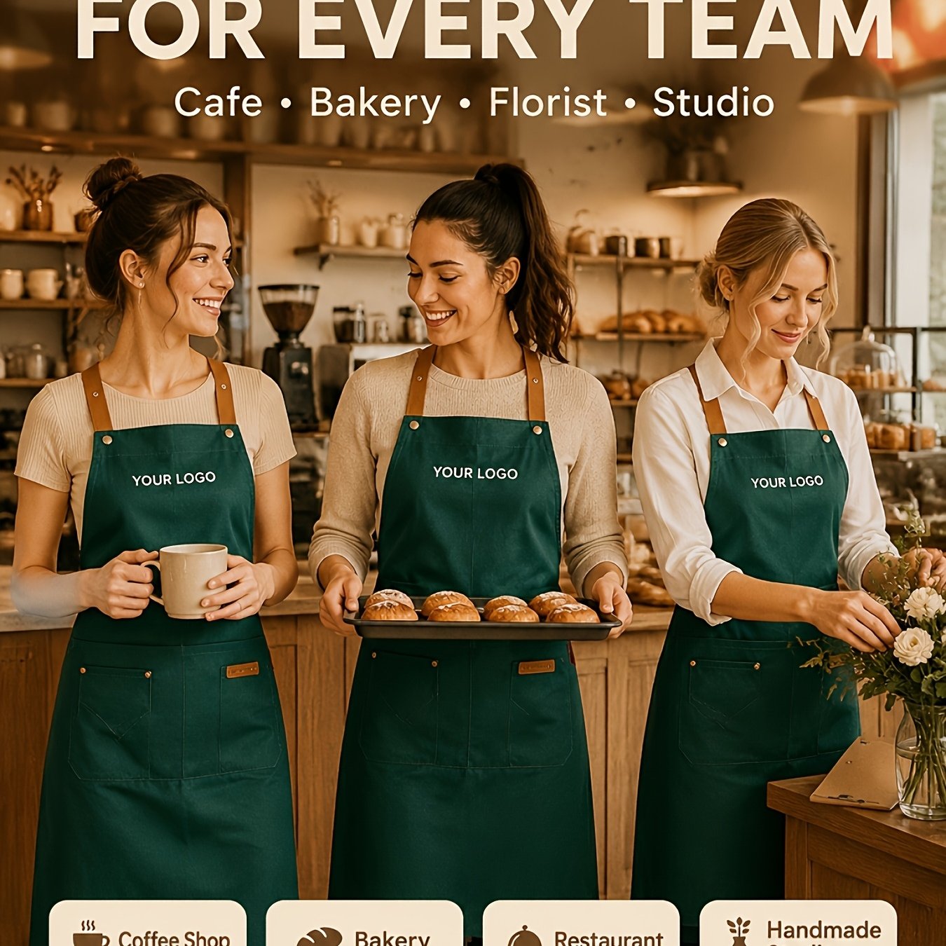 TEMU Apron Custom Logo Printing Catering Special Kitchen Restaurant Baking Men&;s New Women's Work Uniform