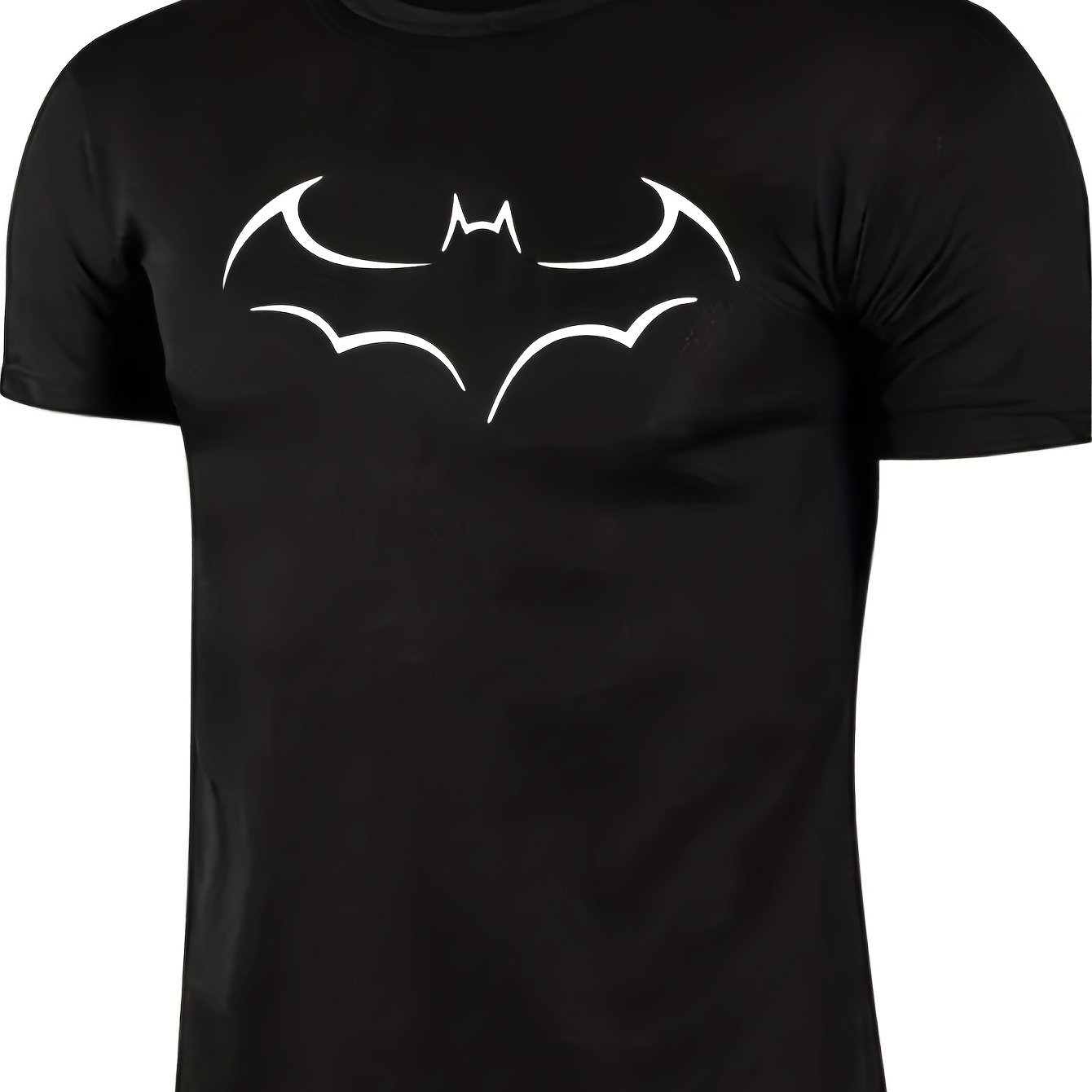 TEMU 2024 Big Size Men's Loose T-shirt Fashion Bat Print Men's Short Sleeve T-shirt Summer 's Casual T-shirt
