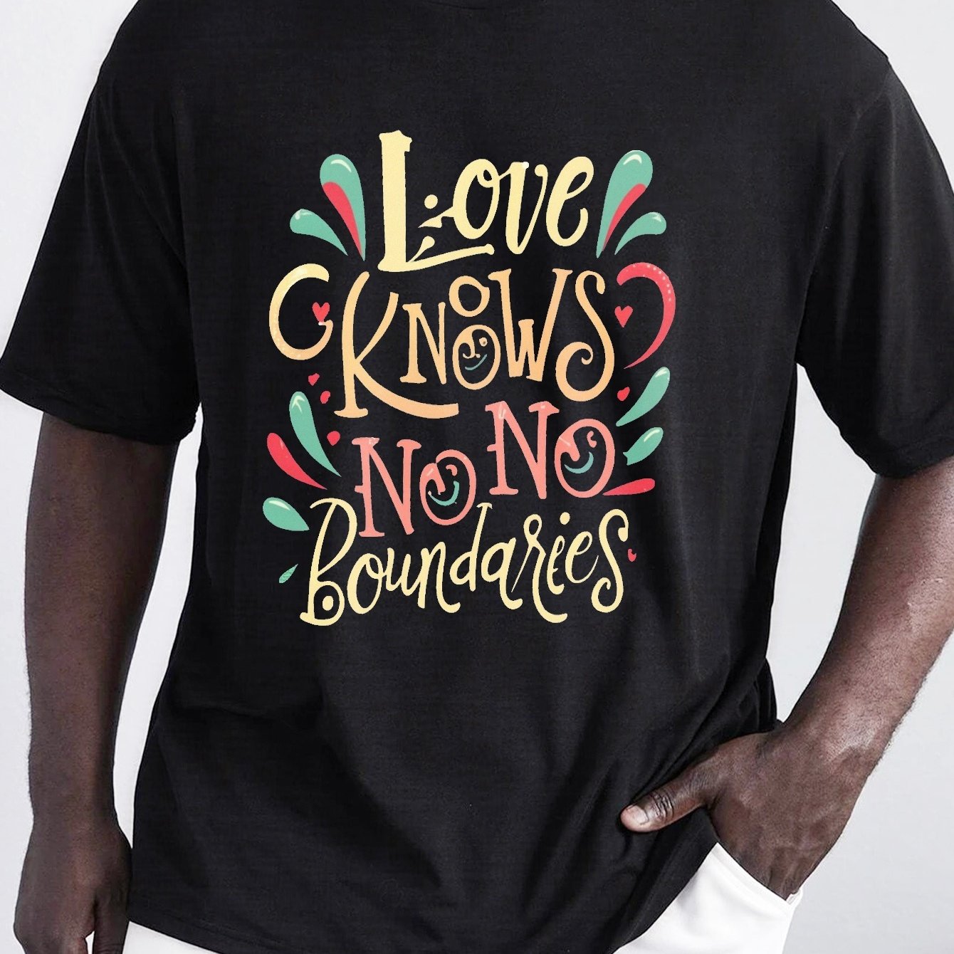 Love Knows No Boundaries Tees Men Casual Print T shirt Short - Temu