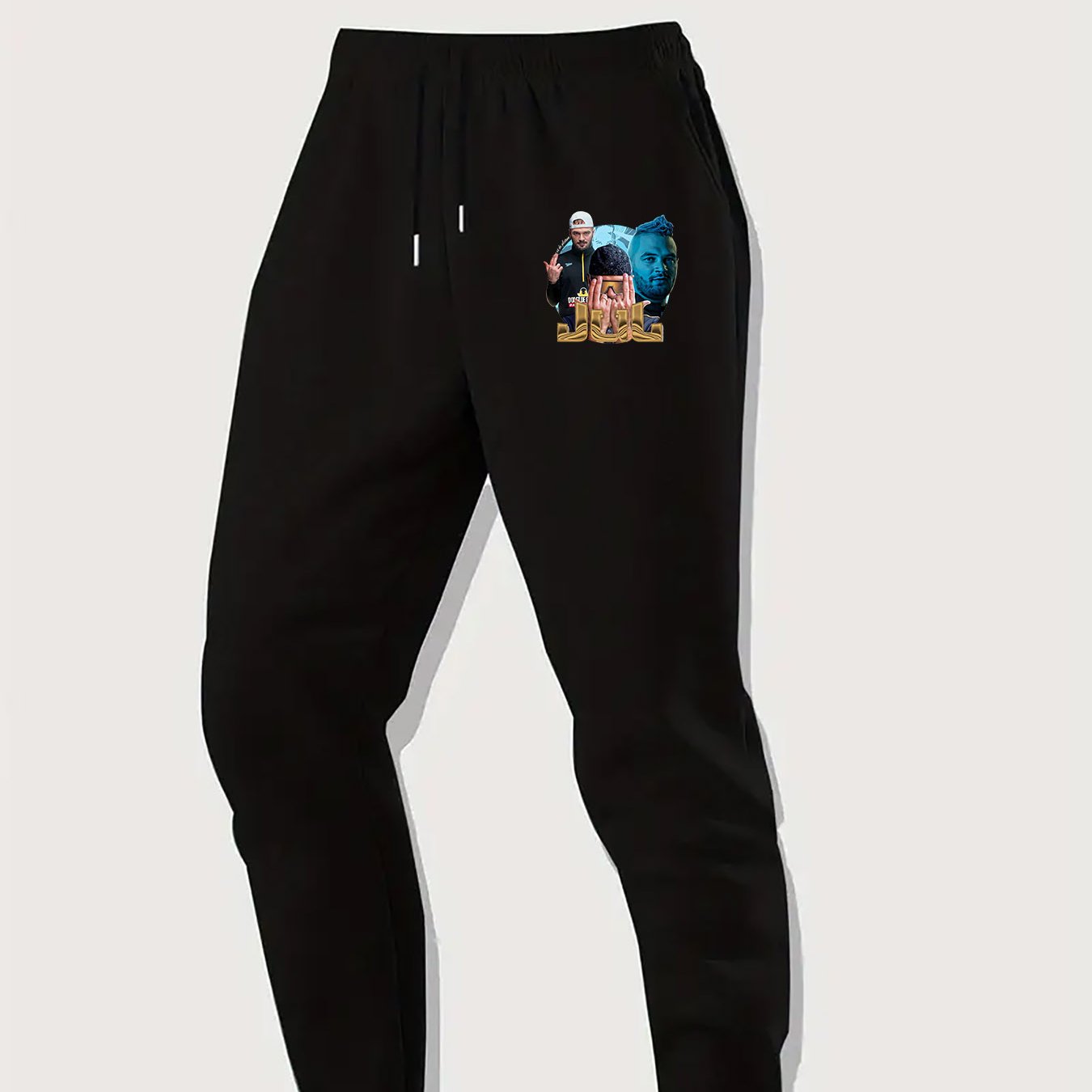 TEMU Pantalon de sport décontracté pour hommes avec imprimé JUL, doté d'une ceinture élastique et d'une cordon de serrage, parfait pour les activités