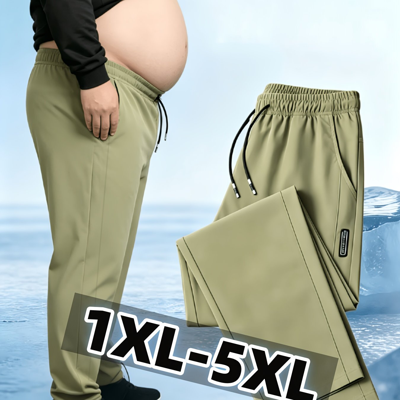 TEMU Plus Size Men's Spring Summer Casual Athletic Pants, Loose Fit, Lightweight And Breathable, Summer , Comfortable And Baggy, Suitable For