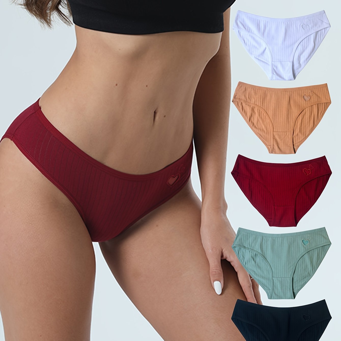 Simple Panties Plain Low Waisted Versatile Intimates Briefs - Temu Canada