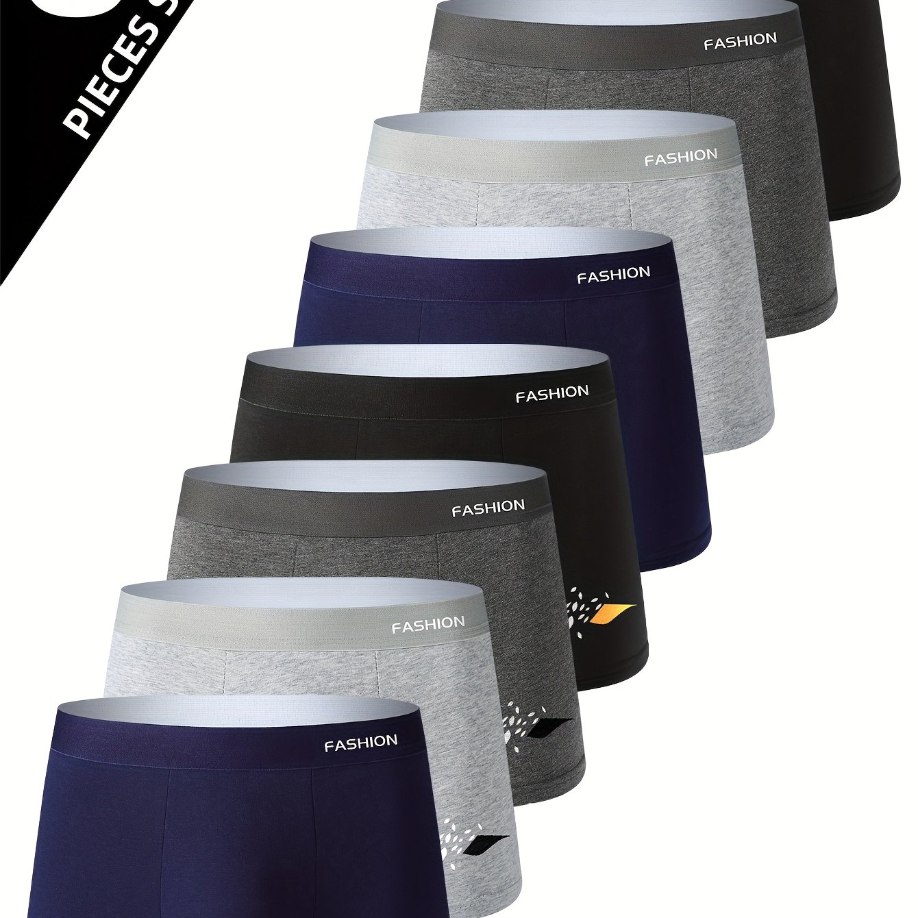 TEMU 8pcs Sous-vêtements pour Hommes Respirants Doux Confortables avec Plats Shorts pour Hommes de Tendance