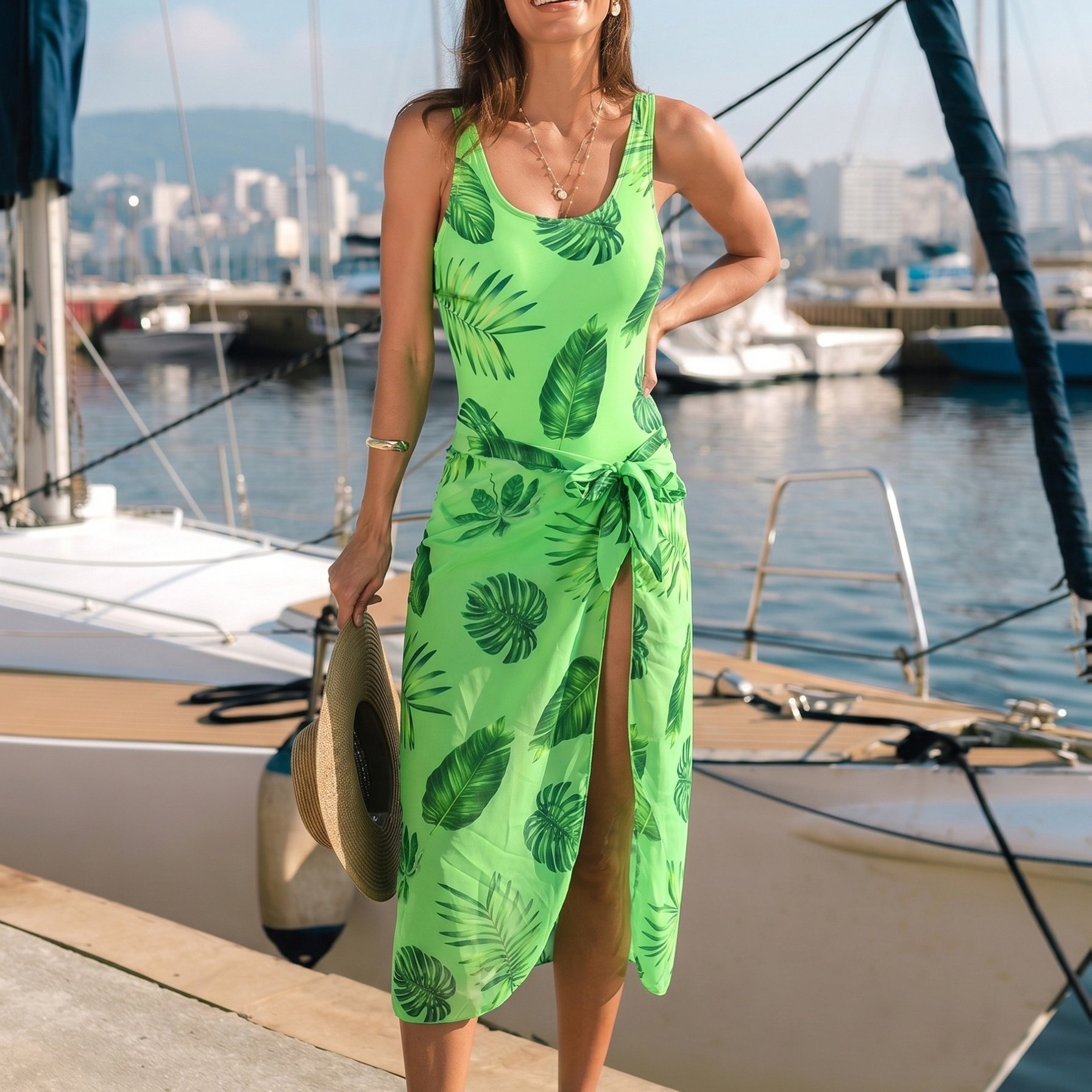 Print -piece Swimsuit Clothing Wide Shoulder Straps Summer Beach Winter Swimsuit Clothing