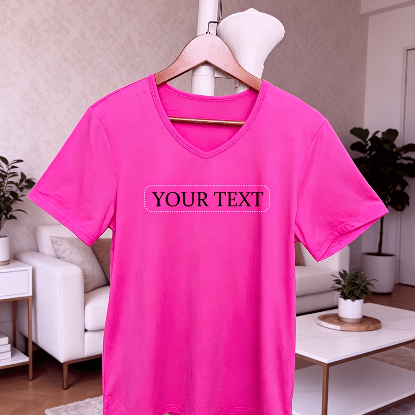 TEMU [text Custom Women's Apparel] Personalized Text-custom Women's Summer T-shirt. Supports Uploading , Text, Mottos And Letters. Suitable For Daily