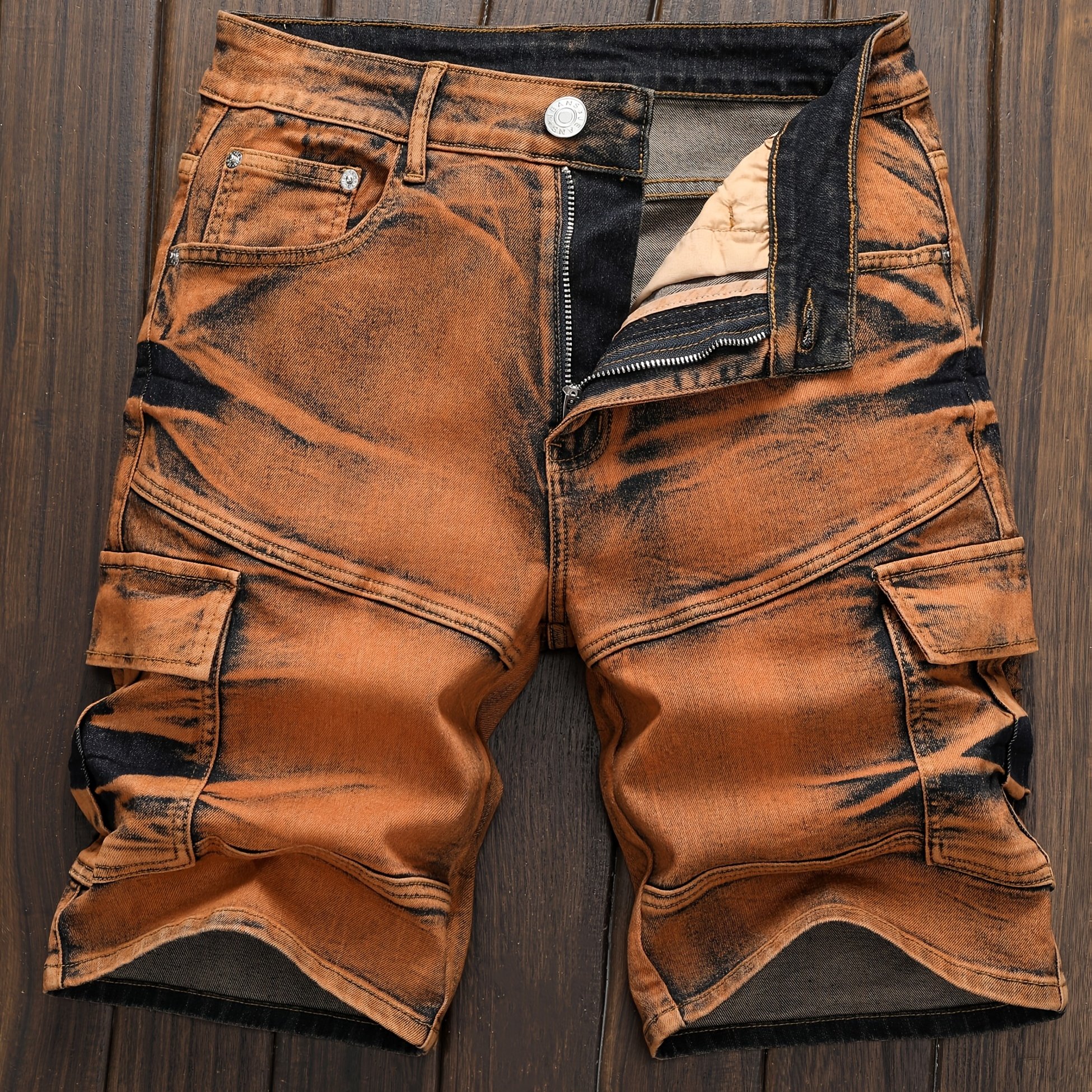 Men's Versatile Streetwear Vintage Denim Shorts With A Trendy And Style