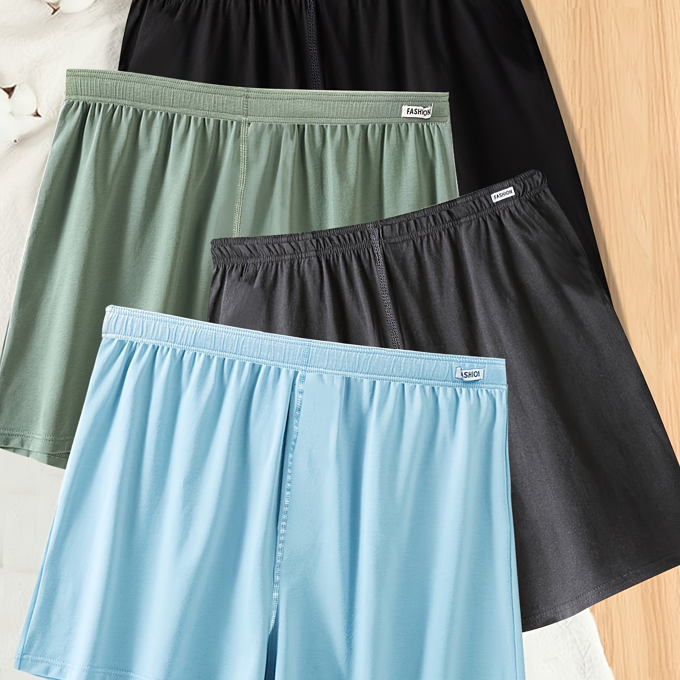 Image of 4pcs Stretch Cotton Men's Underwear, Simple And Stylish Men's Boxer Briefs For Home And Sports, Breathable Underwear, Comfortable And Soft Men's Underpants, Extended Briefs, Extended Boxer Briefs