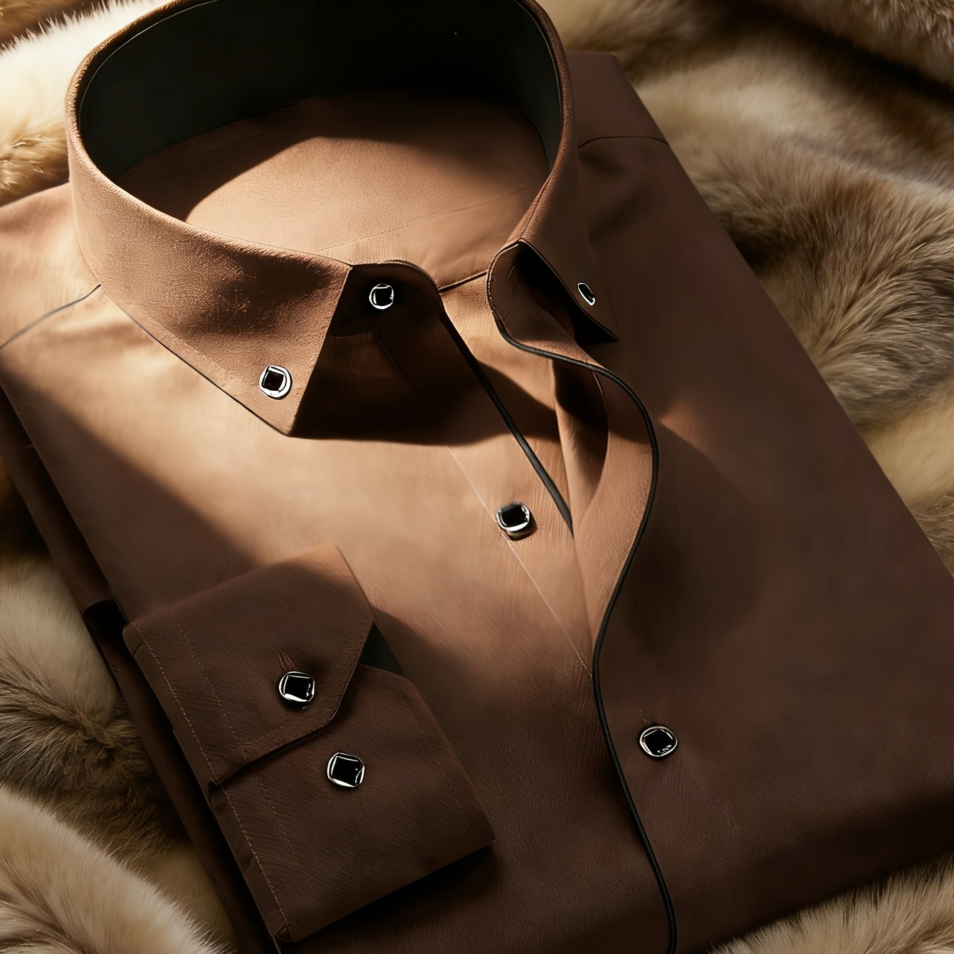 TEMU Camicia da 1 pz da casa vacanze, stile casual business , tessuto antipiega e a di , con a bottoni, maniche lunghe a punta, doppino , a , bottoni
