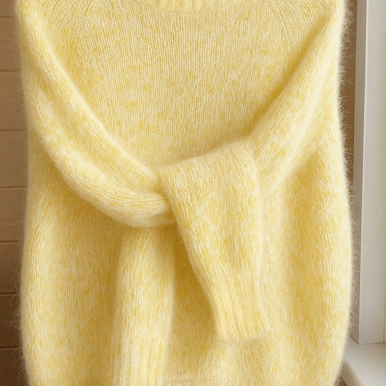 E-shop Damen-Pullover aus gebürsteter Mischung – Französisches Rundhaltausschnitt-Design, weicher Stil mit lockeren Schultern, geeignet für Frühling,