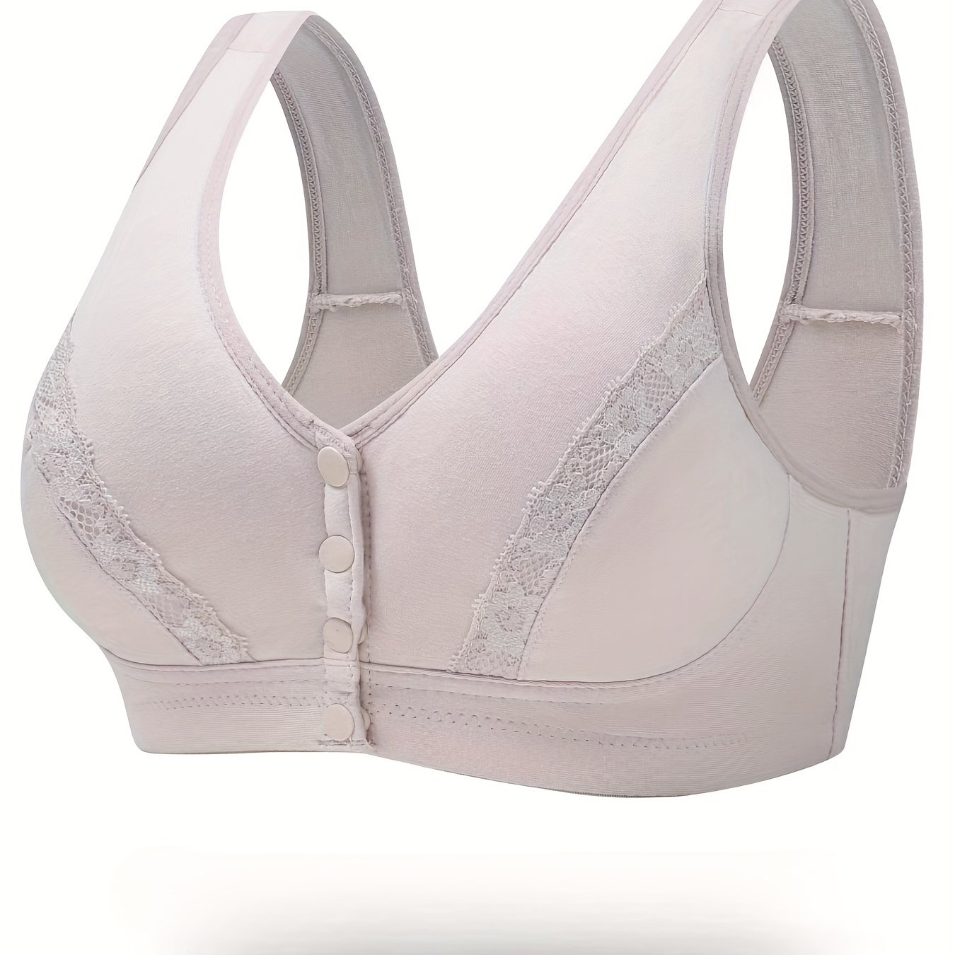 Simple Open Front Buckle Wireless Bra Comfy Breathable Push - Temu